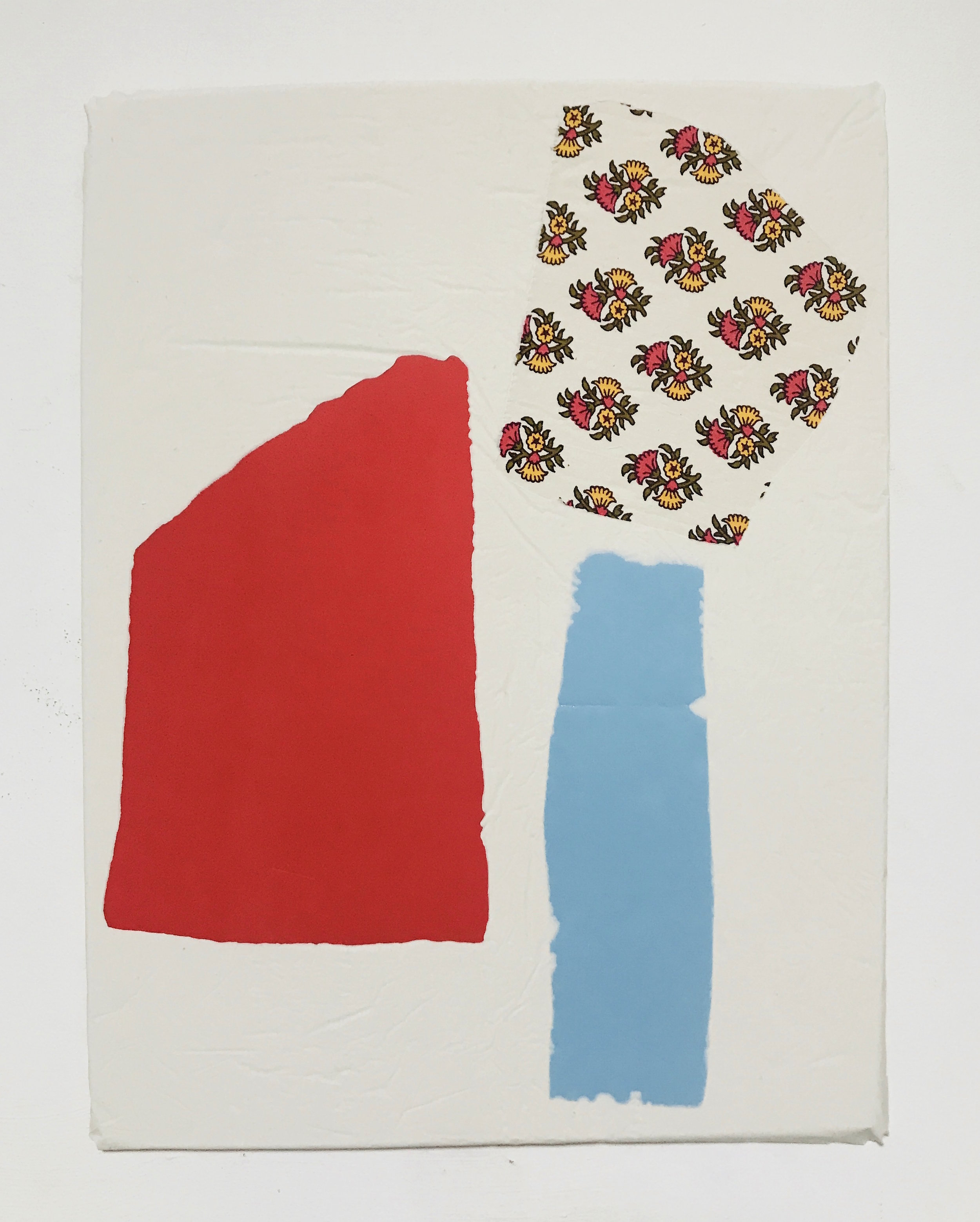 Untitled Fragment (red foam, blue pvc, cotton) | Composite and Mixed Media | 42 x 32cm