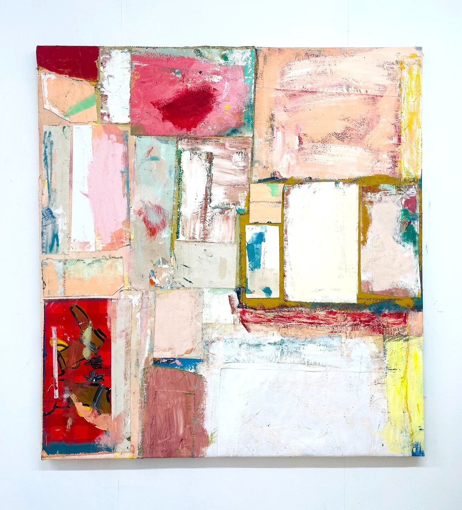 Untitled Patchwork | Acrylic and Oil Pastel on Recycled Canvas | 140 x 150 cm