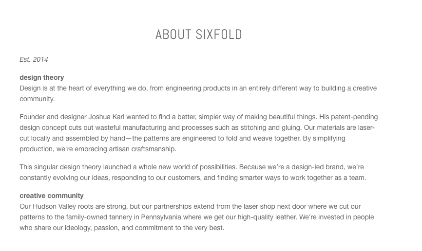 Brand Story | Sixfold