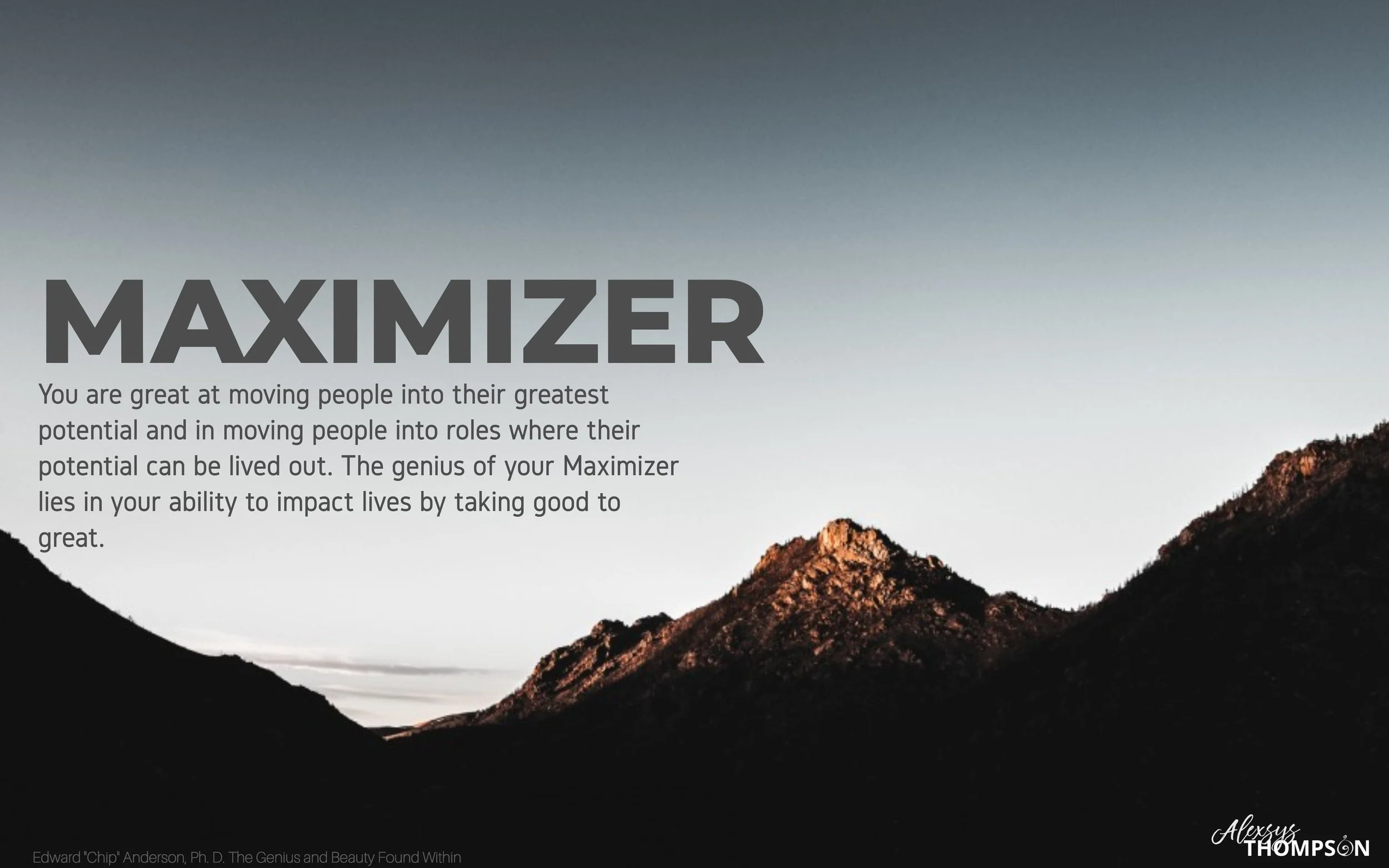 Strengths In Action: #1 Maximizer