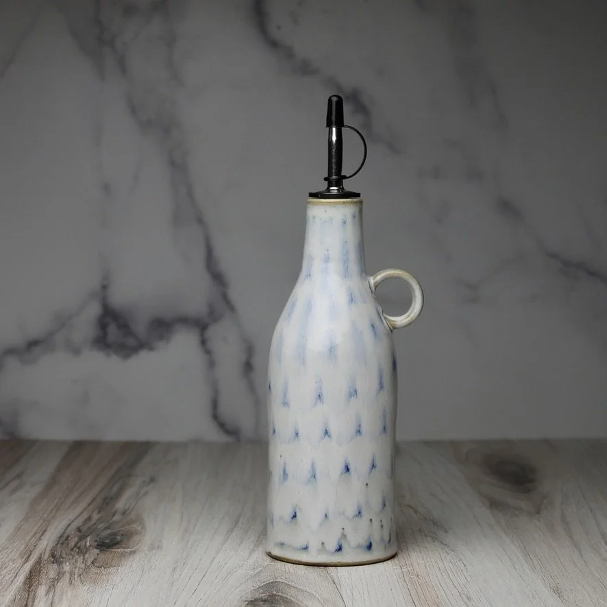 Olive Oil Bottle - Opal Blue