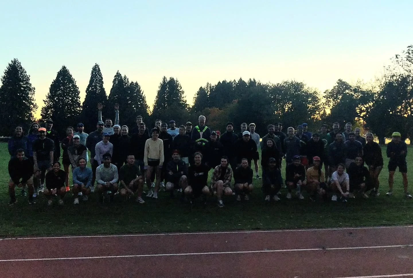 Don't be fooled - it was a lot darker than what the photo suggests! We'll switch back under the lampost next week, sigh
Some great stuff on the track today with emphasis on VO2 Max work. It was fantastic to welcome back a lot of old familiar faces