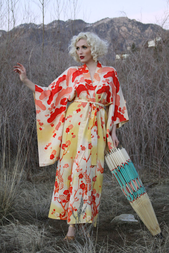 You can purchase this vintage kimono for $448- from Lacy Dresses Vintage Co.