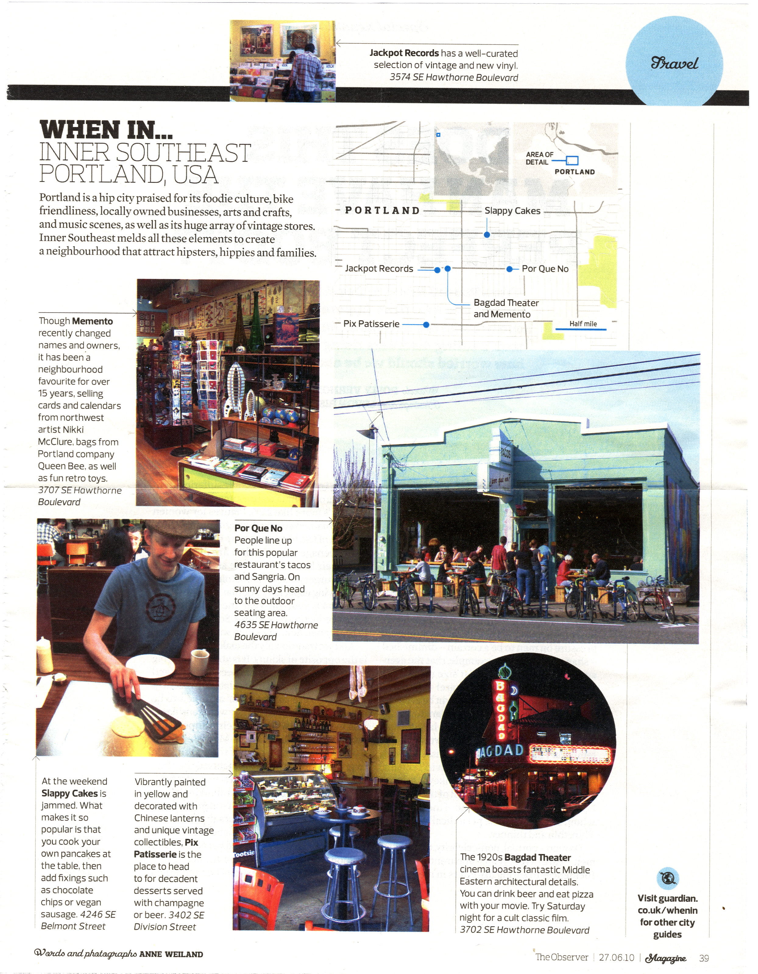 "When In...Inner Southeast Portland, USA" - UK Observer
