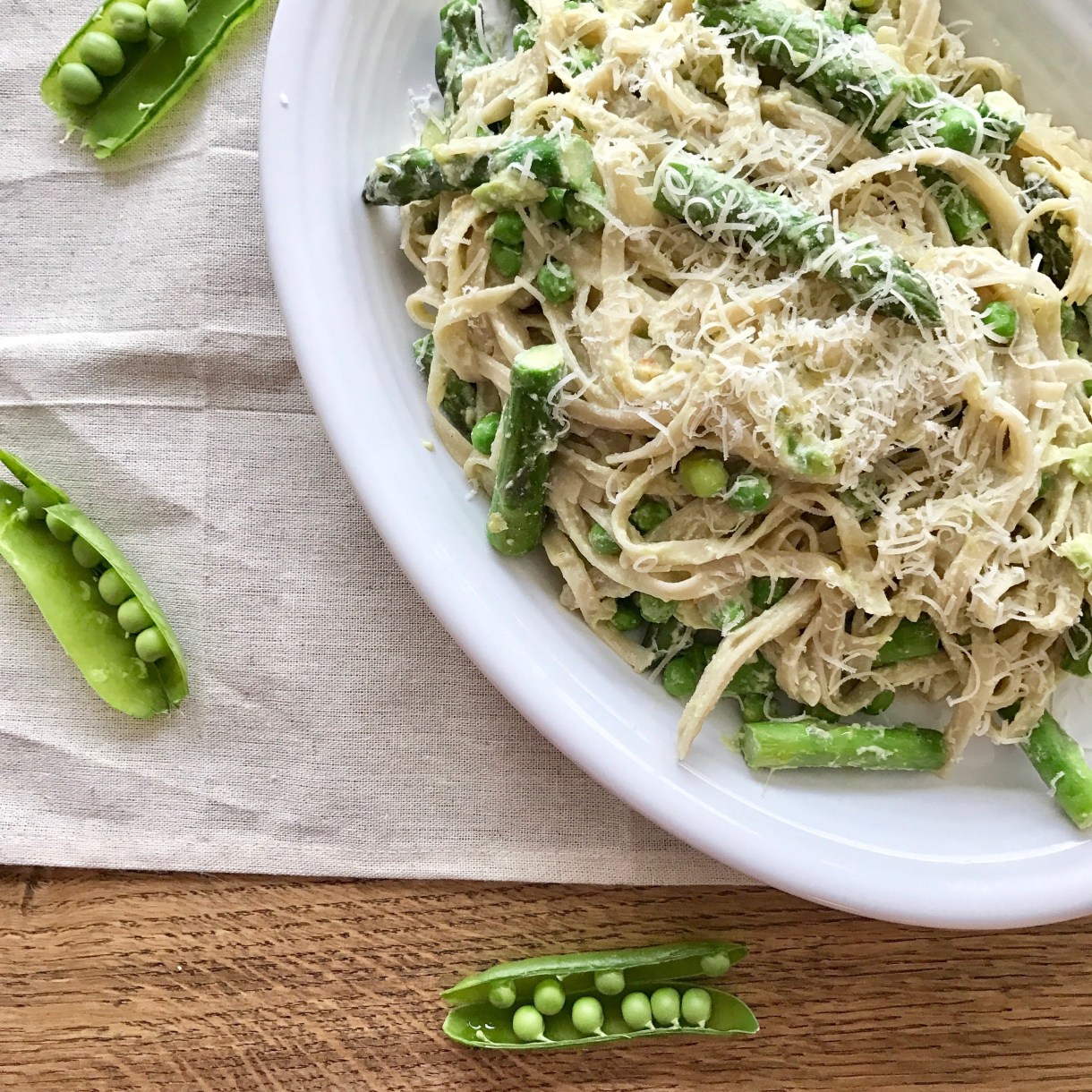 Creamy Lemon Pasta with Spring Vegetables by Edwina Clark