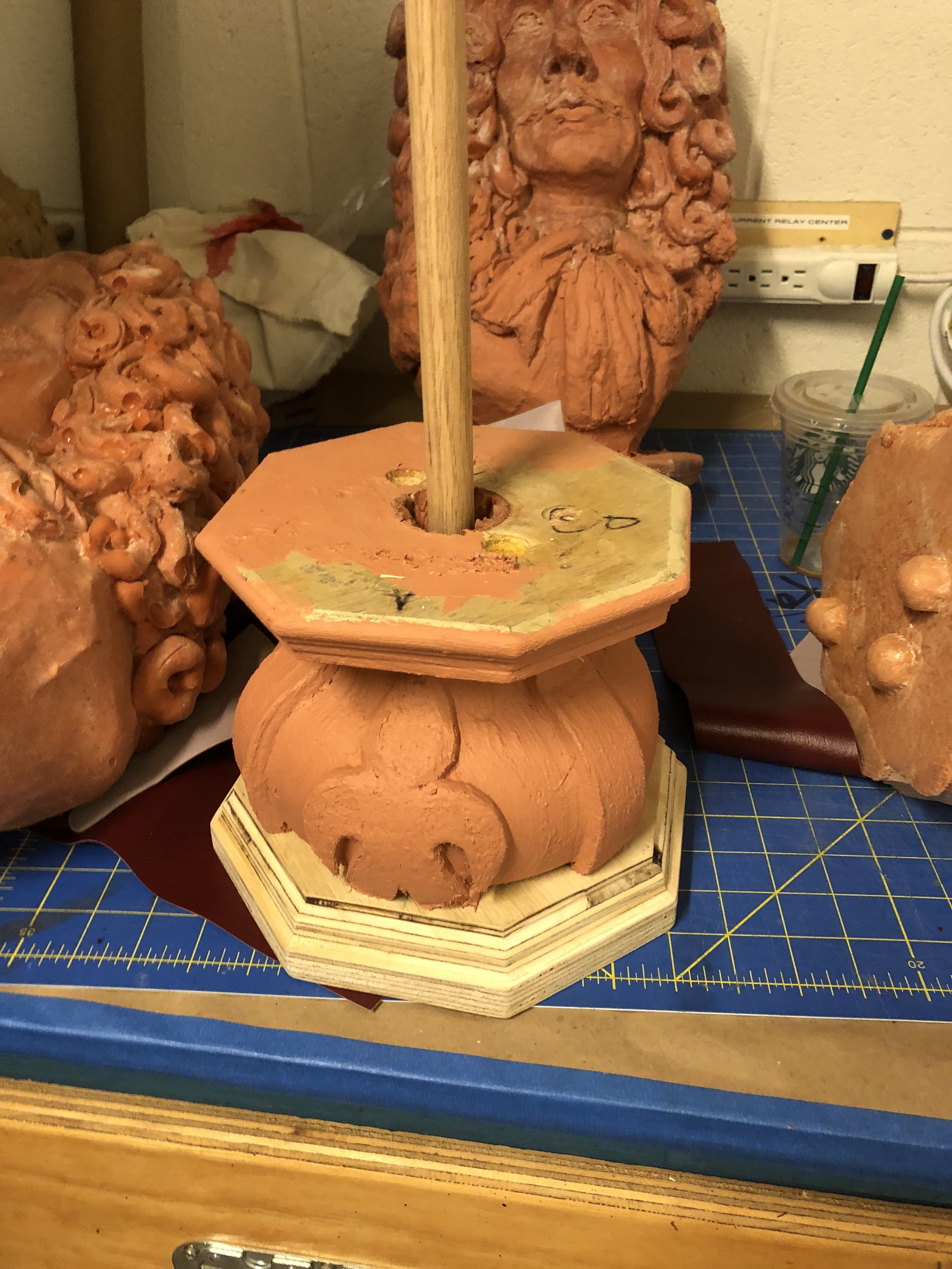 Base was turned wood to add weight