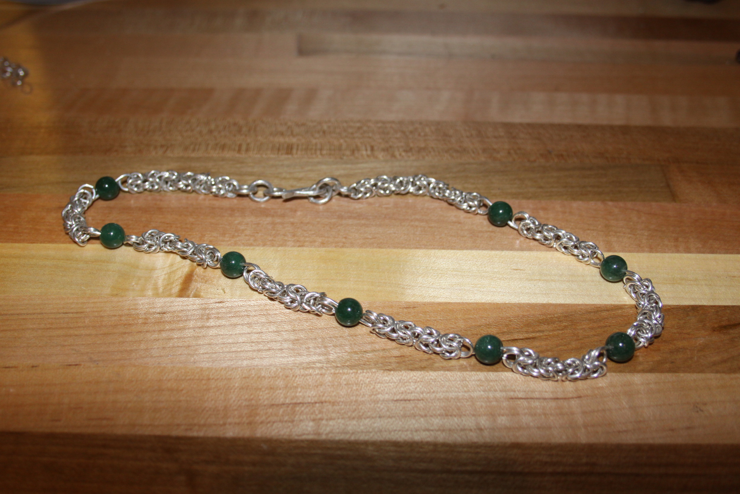Chainmail and green aventurine