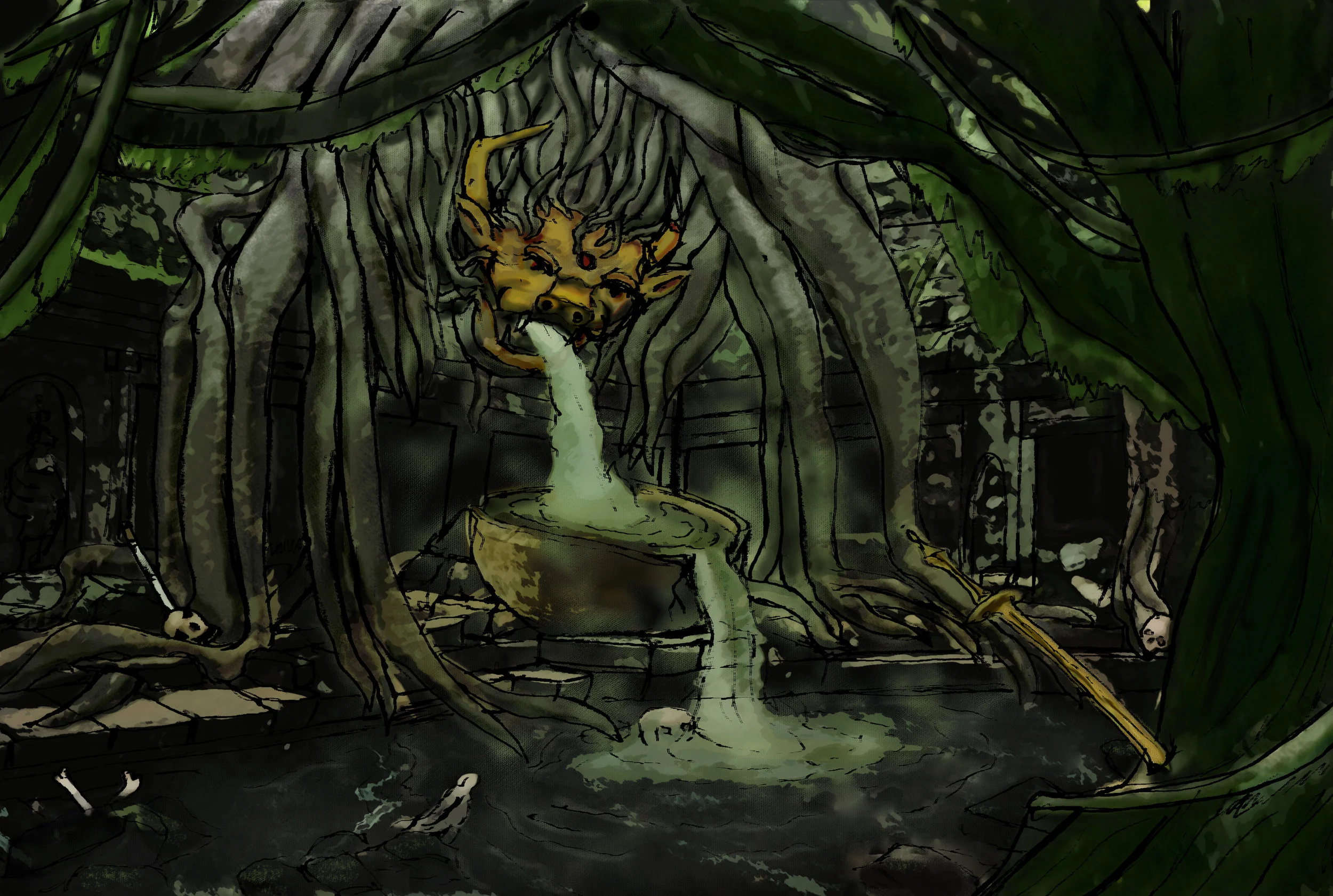 Conceptual Cursed Fountain 