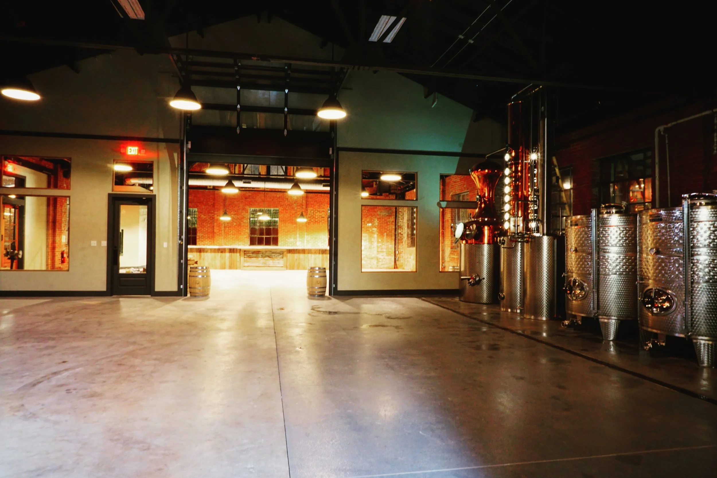 View from the production floor into the tasting room.