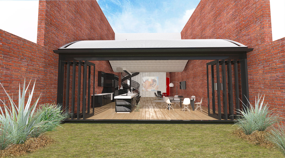 Large bi-fold doors creating an indoor/outdoor space which bleeds out onto the landscaped garden