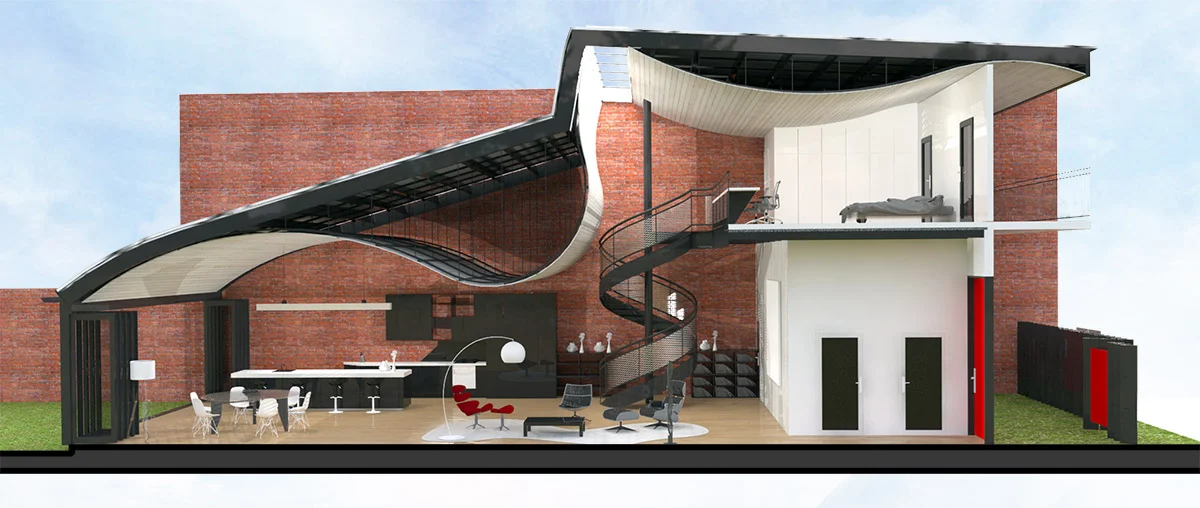 Section showing the layout of the design