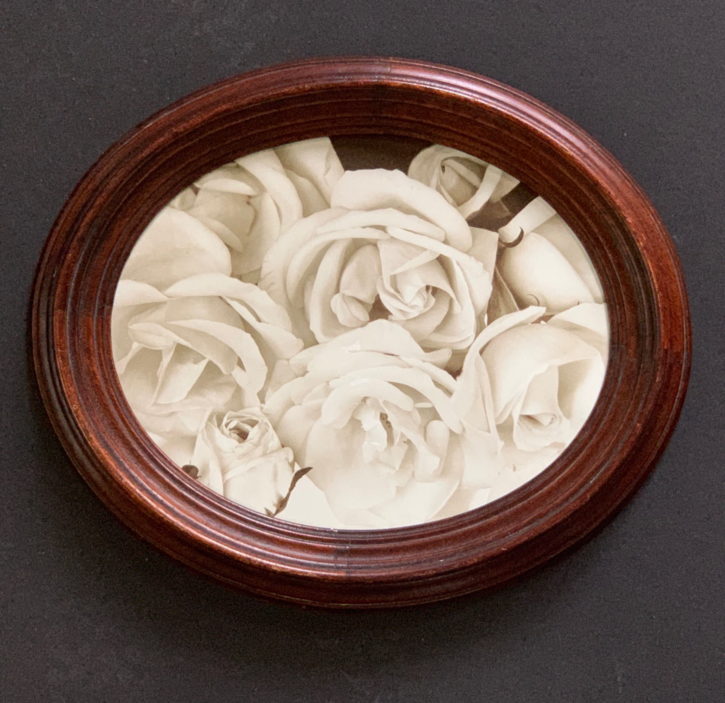 Roses in Antique Oval Frame