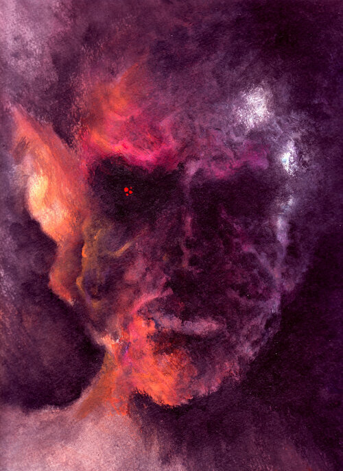 Stare. Acrylic on paper.