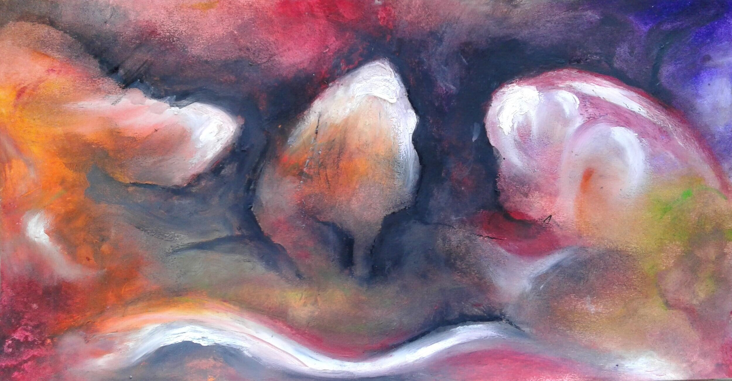 Dissonance, 2021. Water-soluble pastels on paper.