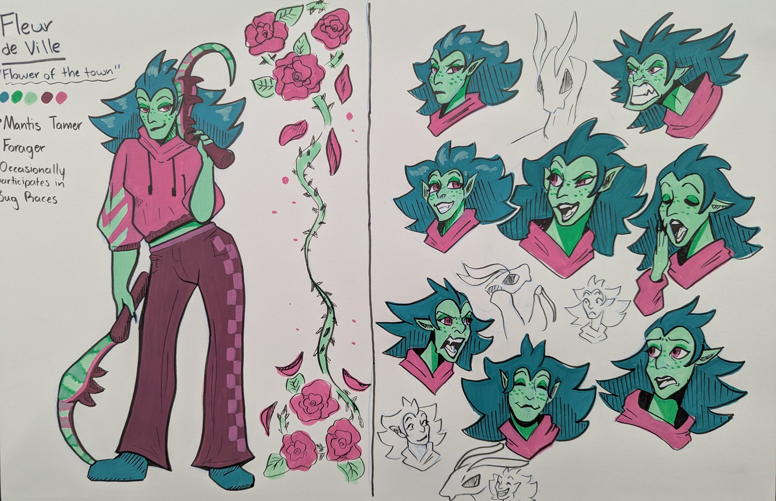 Character Design & Expressions by Oryn Robbins. 2D Design Course, 2025.