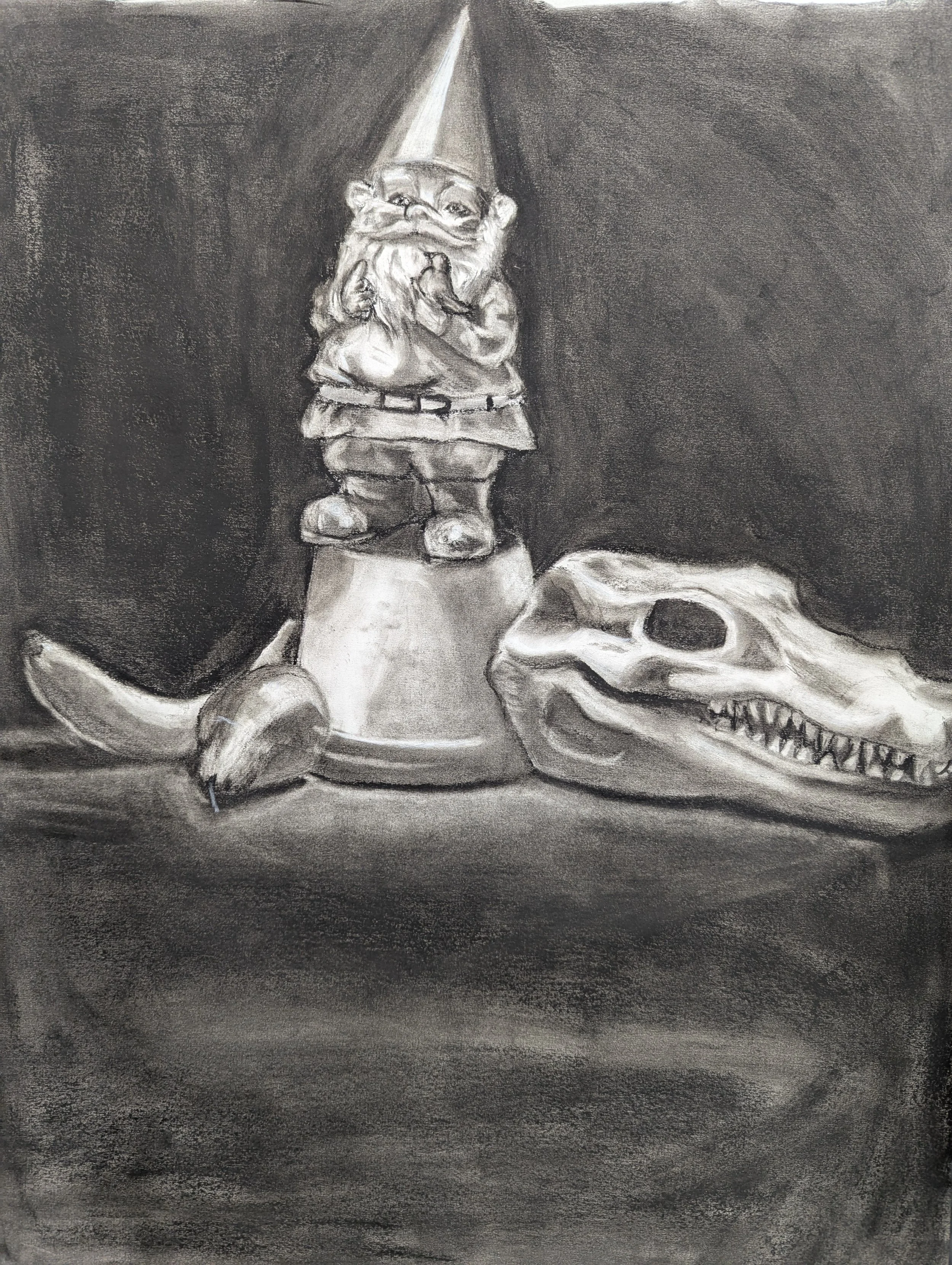 Evidence of Progress Still Life, by Riley Schwarz. Final Drawing, 2025.