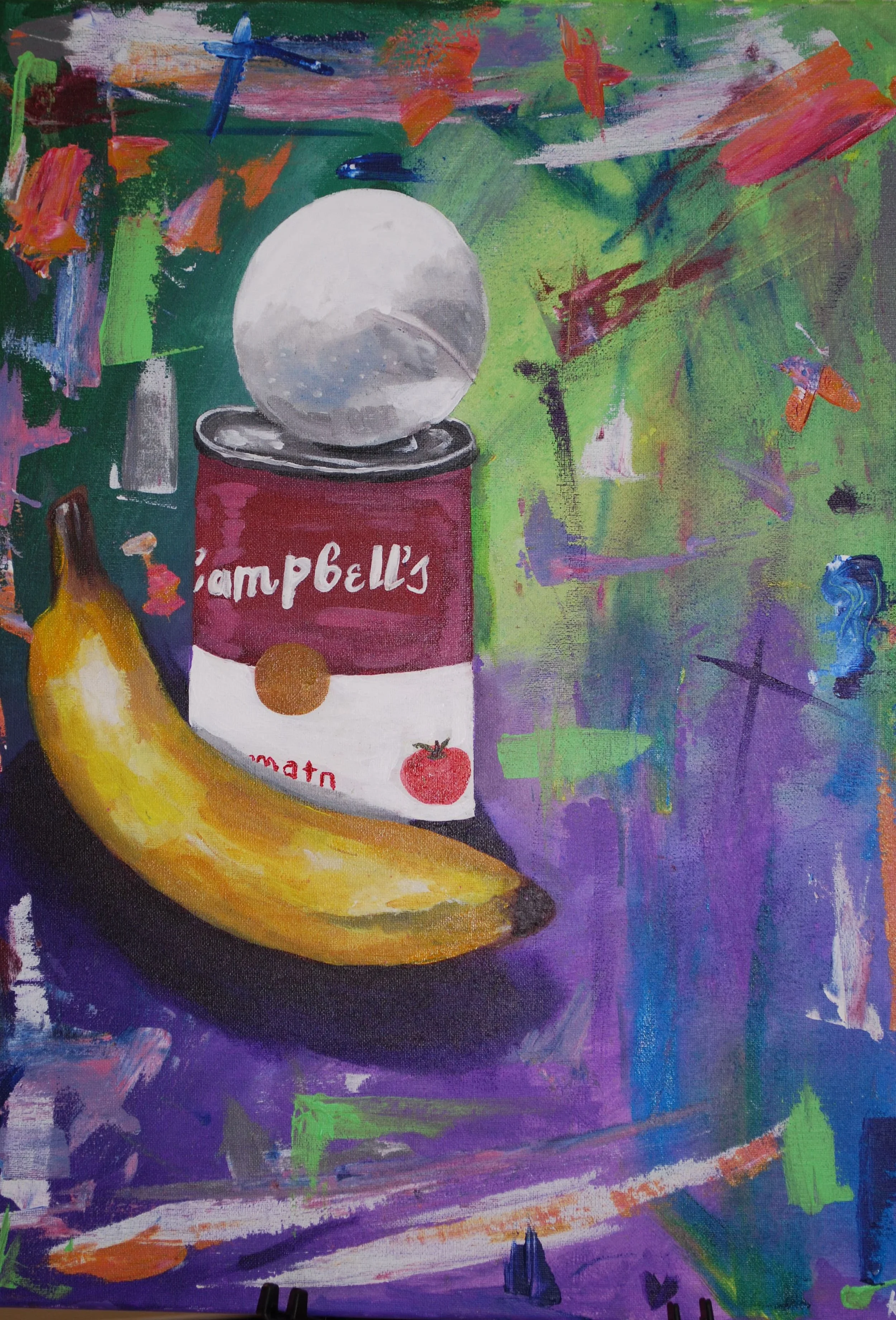 Still Life by Kaylie Crick, Acrylic on Canvas. Painting Course, 2025.