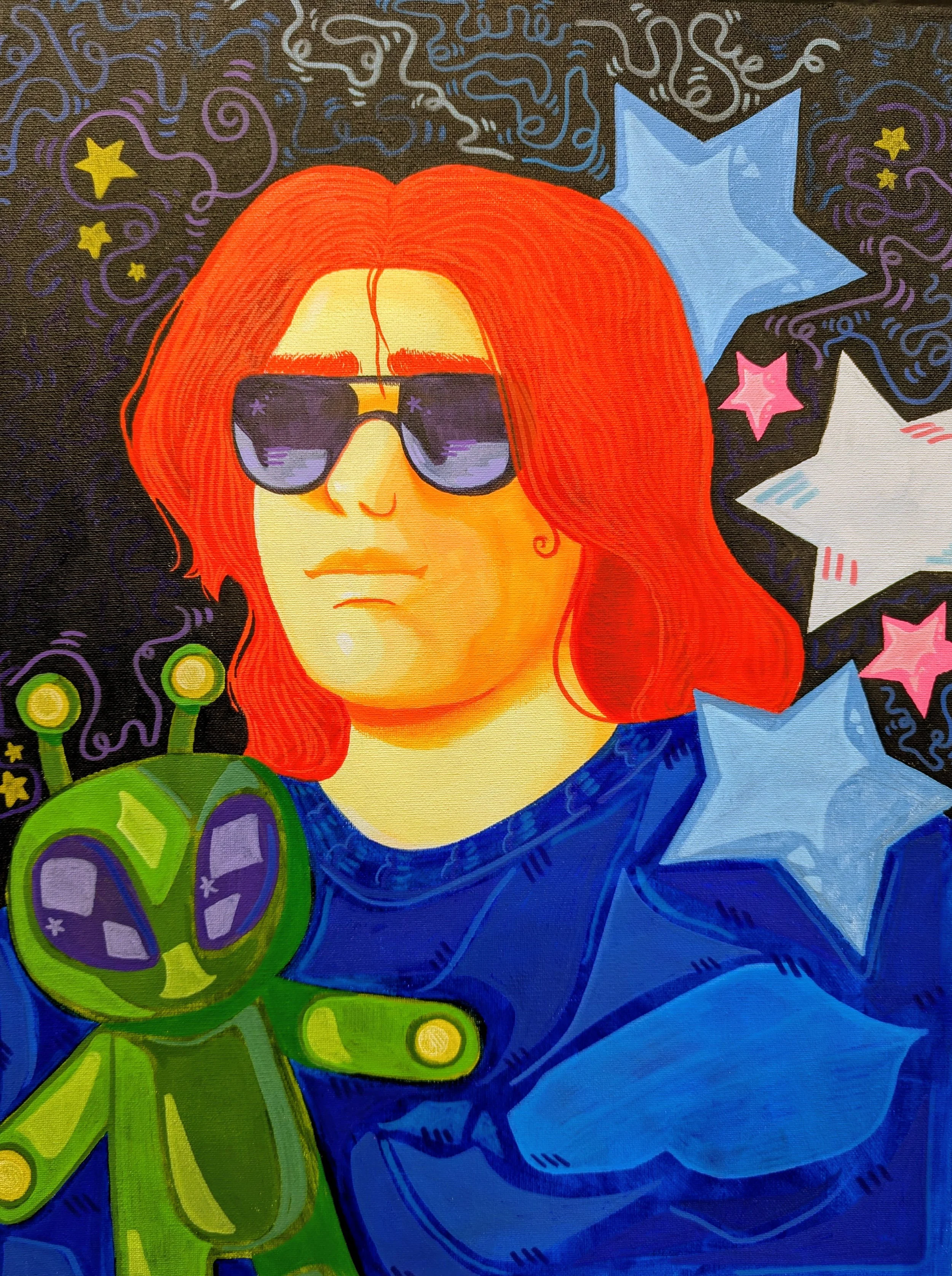 Self Portrait by Michael Bowman, Acrylic on Canvas. Painting Course, 2025.