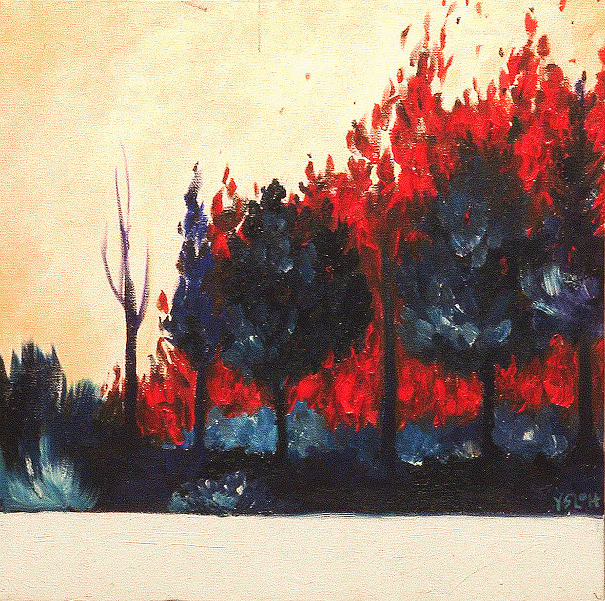   Burning Landscape No.2   oil on canvas, 12 x 12 