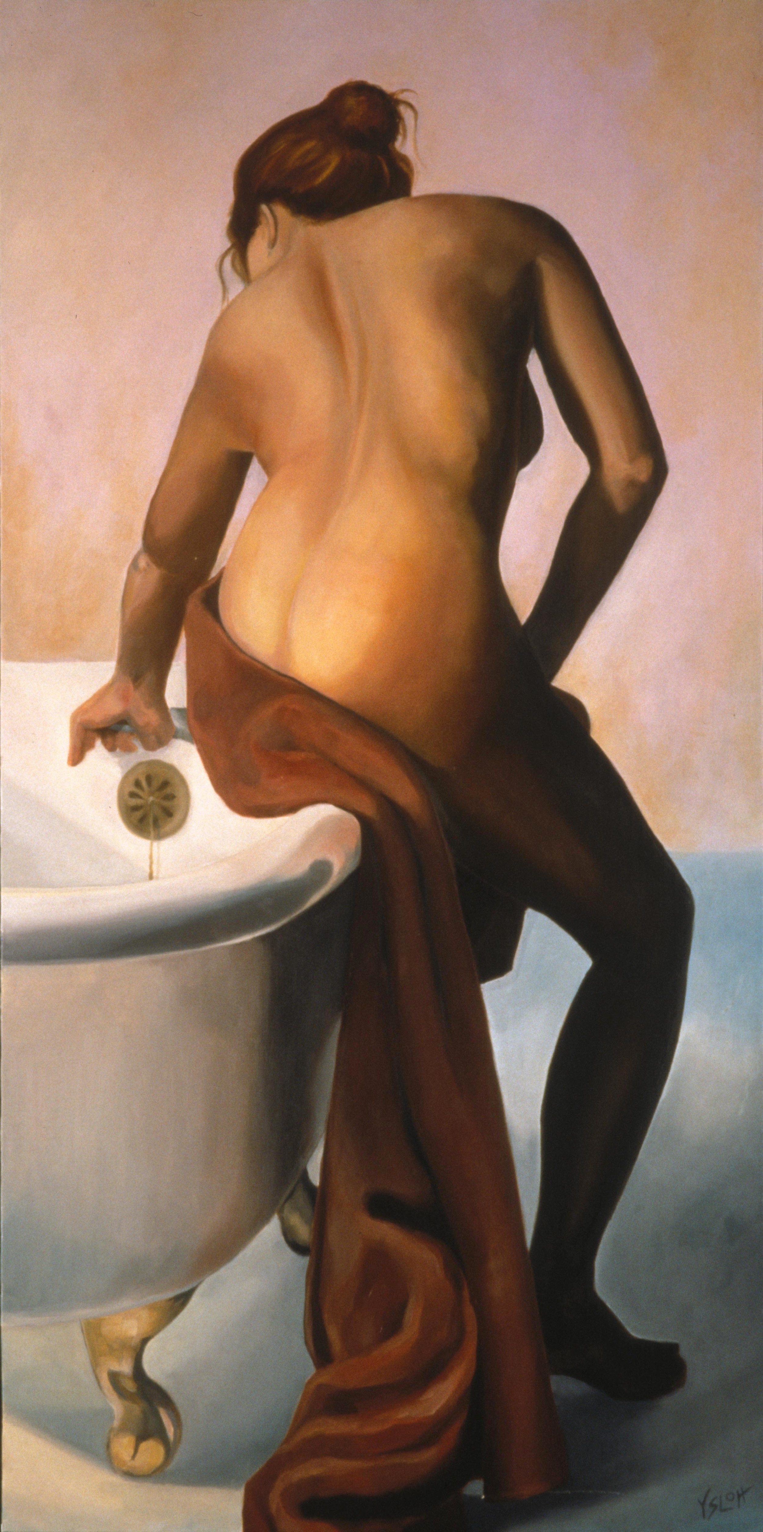   Woman Bathing   oil on canvas, 48 x 24 &nbsp; &nbsp; &nbsp; &nbsp; Sharon Brown,&nbsp;private colllection 