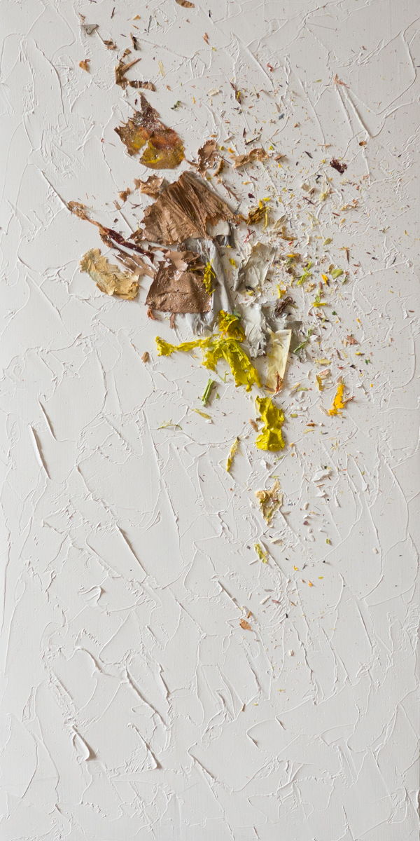   The Complexities of Emotions No.12   oils &amp; oil paint scrapings on wood panel, 12 x 6 