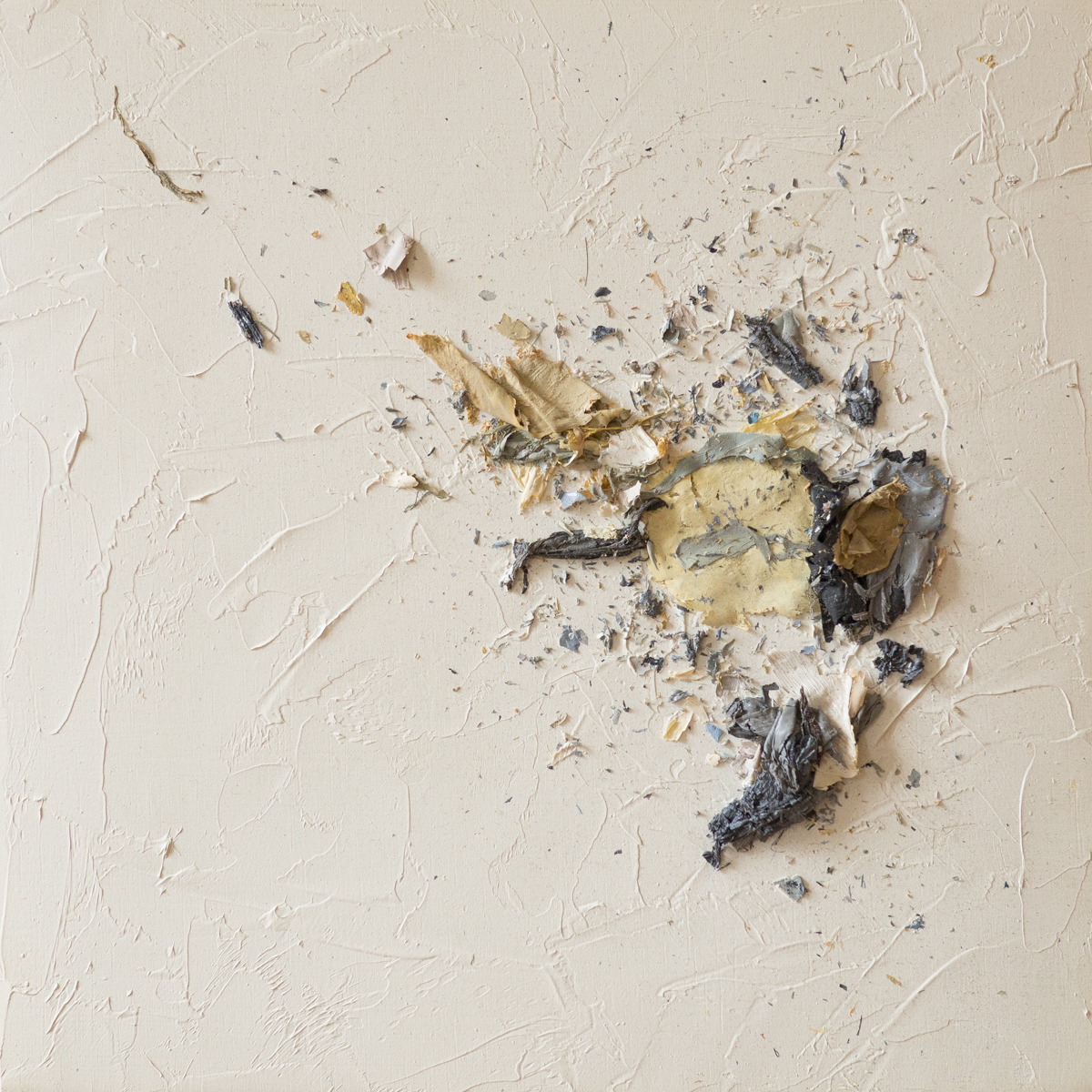   The Complexities of Emotions No.1   oils &amp; oil paint scrapings on wood panel, 6 x 6 