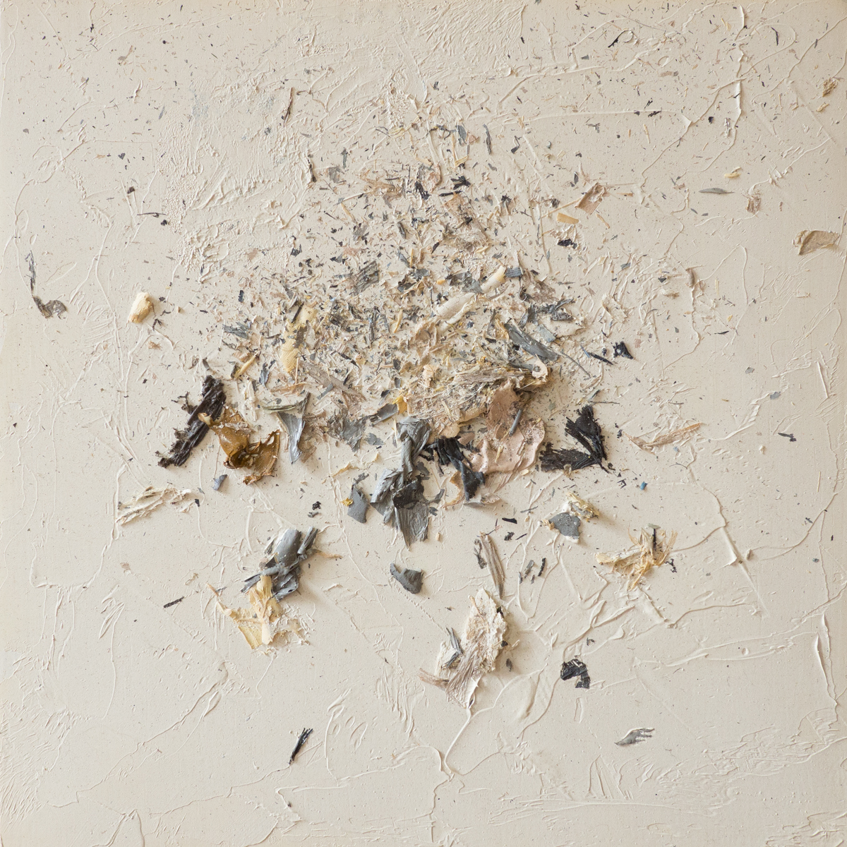   The Complexities of Emotions No.3   oils &amp; oil paint scrapings on wood panel, 6 x 6 