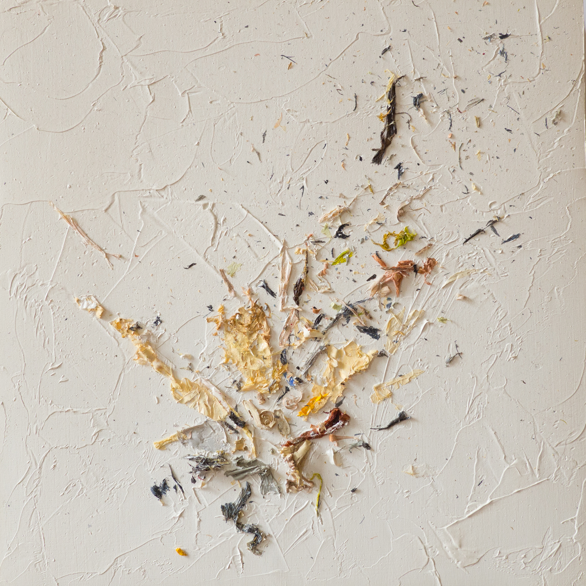   The Complexities of Emotions No.8   oils &amp; oil paint scrapings on wood panel, 6 x 6 