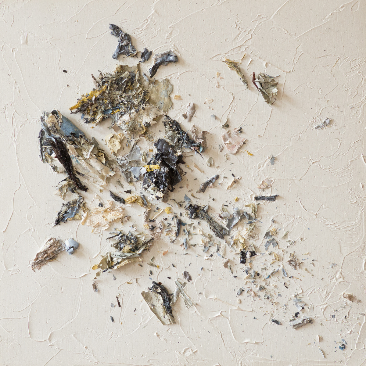   The Complexities of Emotions No.5   oils &amp; oil paint scrapings on wood panel, 6 x 6 