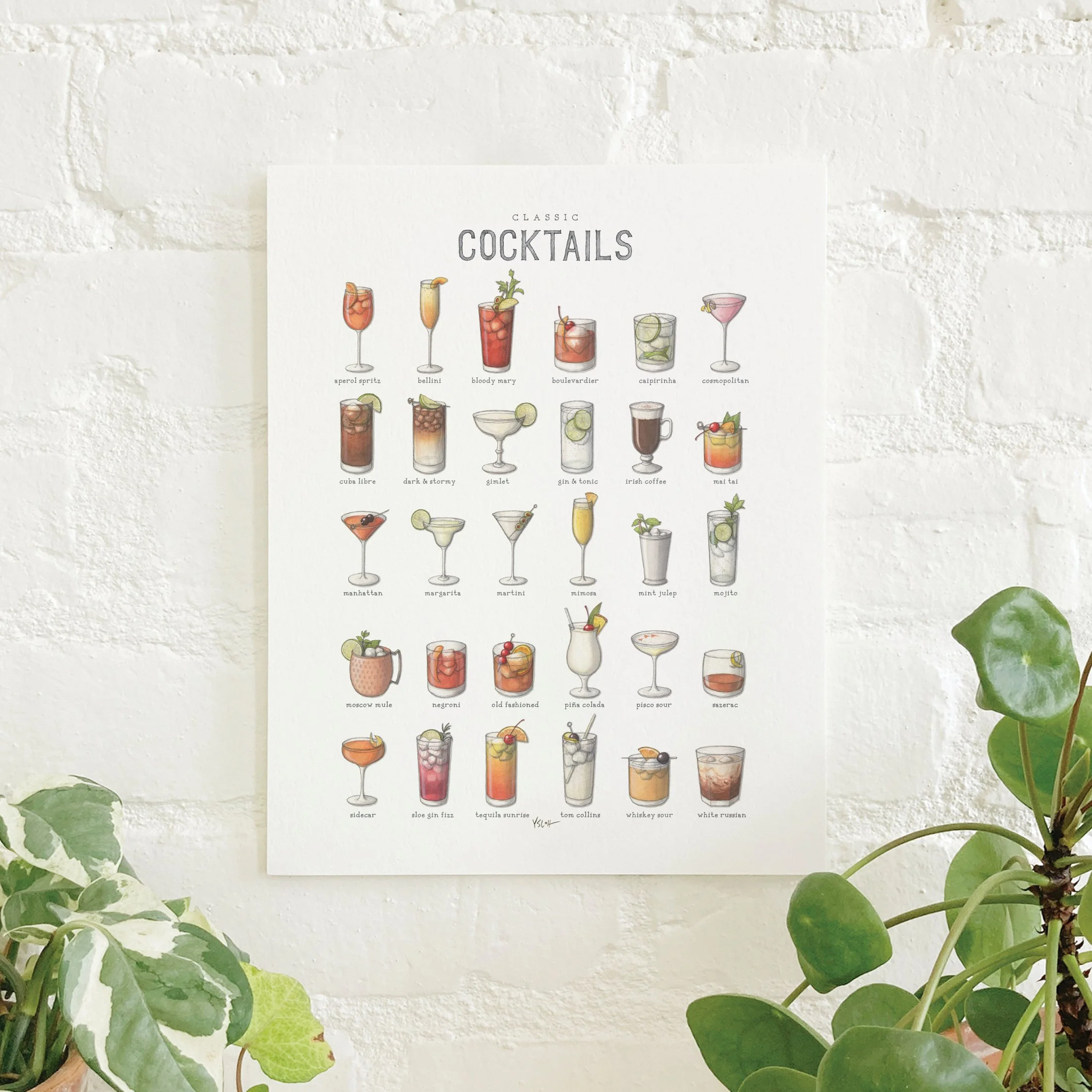 Cocktails (Chart) | 8.5"x11" Print
