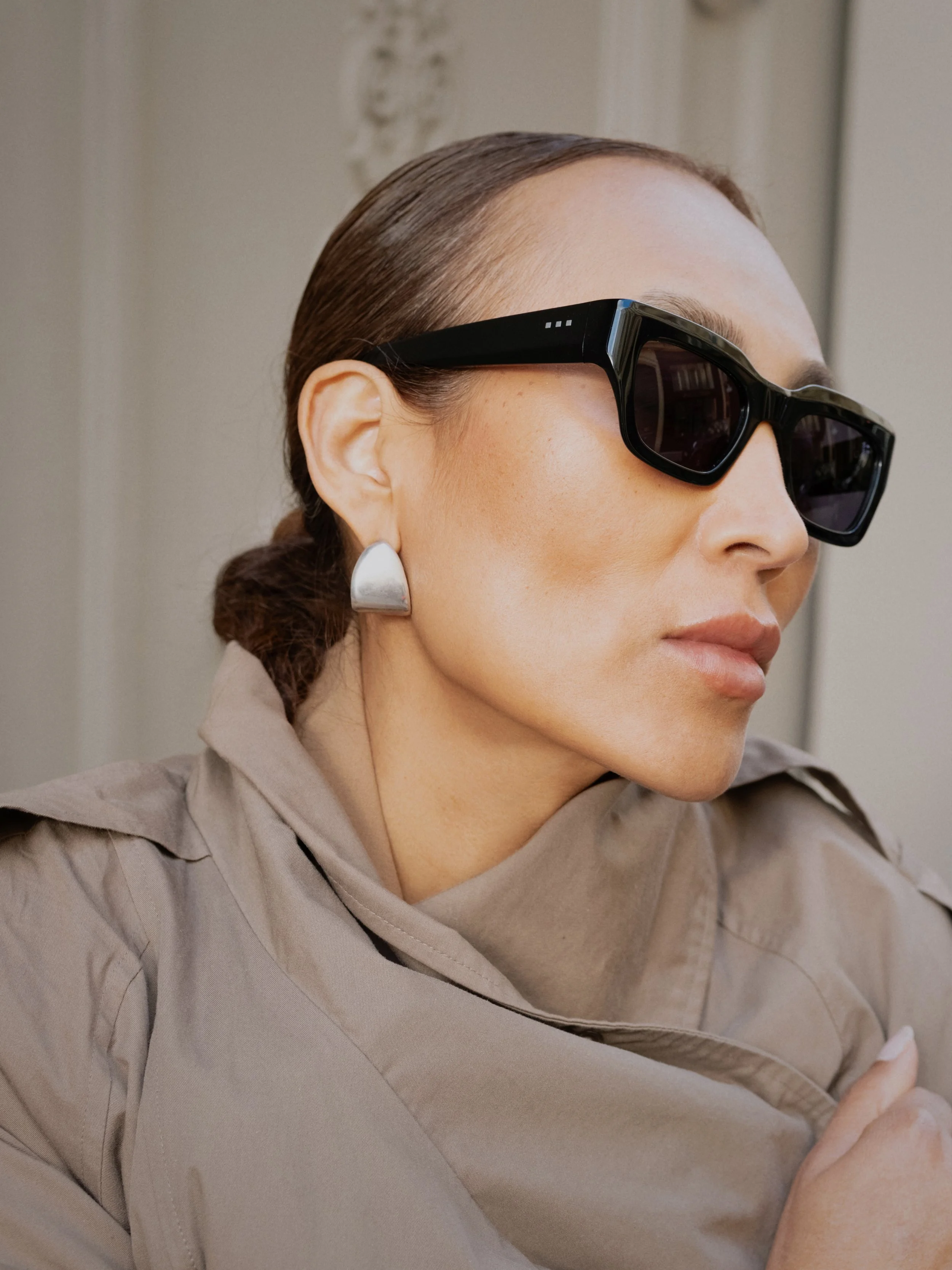 Valentina Chiarello wearing Monos Intrados sunglasses in Paris - Monos Travel campaign photographed by Chiarello Archives
