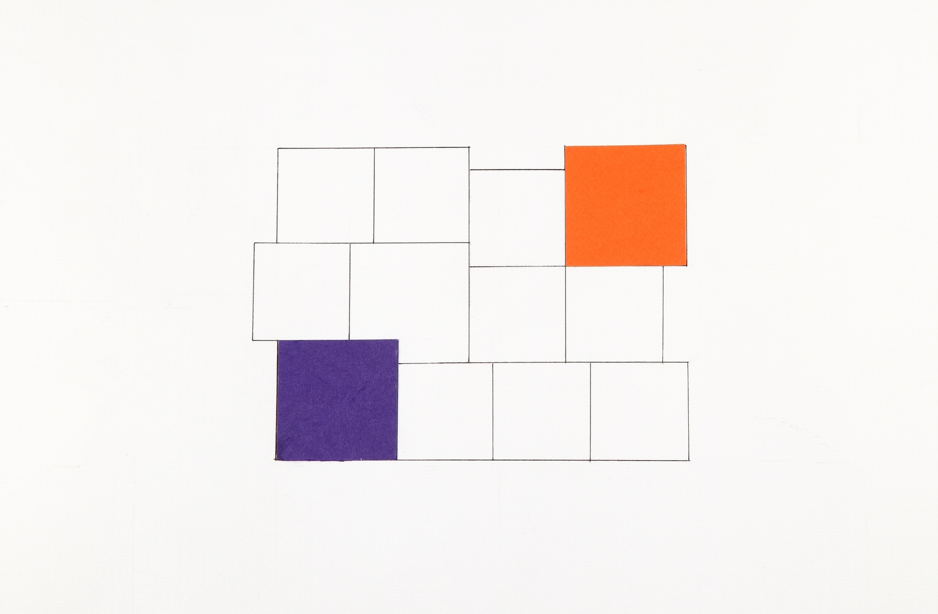 Square Arrangement in Orange and Purple