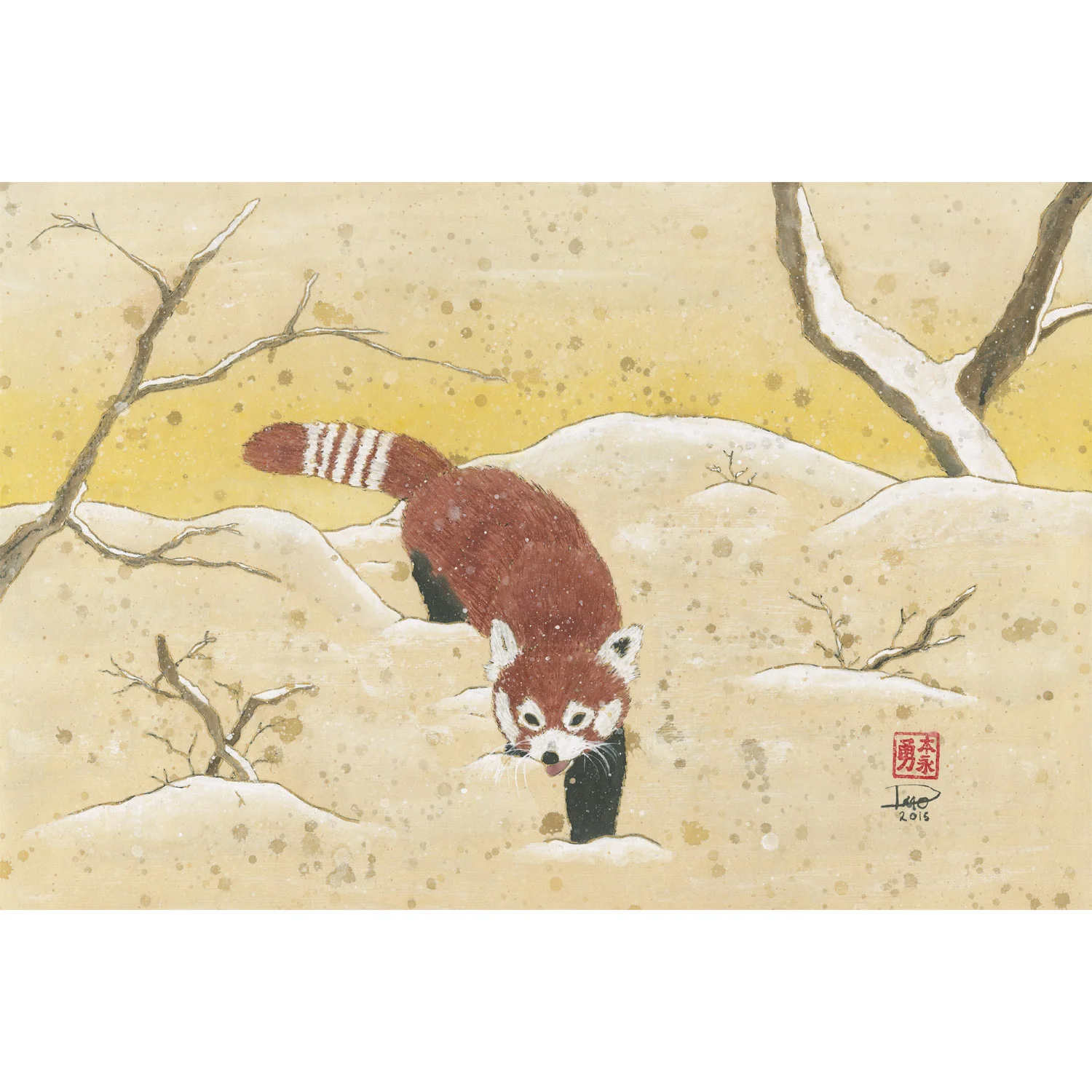 Red Panda in the Snow 12x18 360ppi-square.jpg