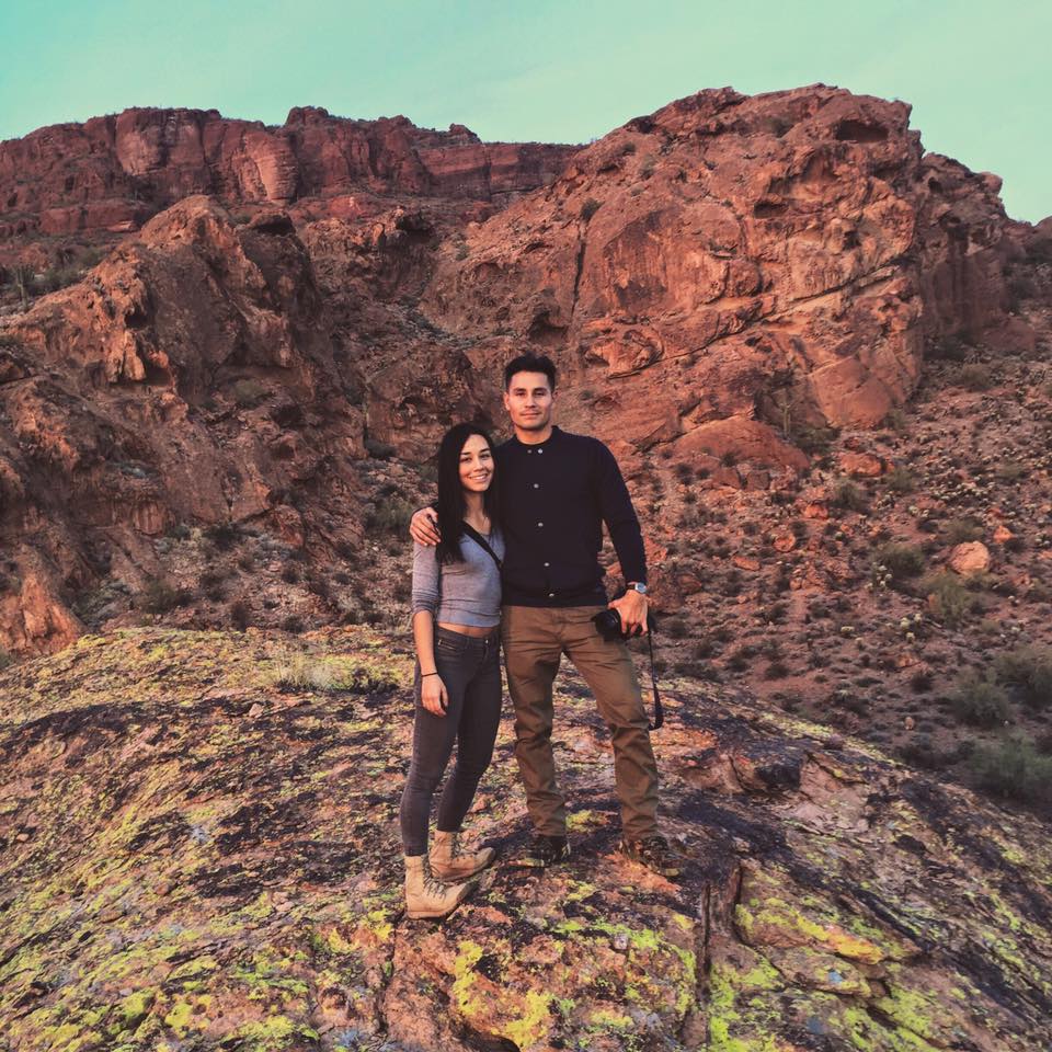 Me and T in the desert - my soon-to-be home.