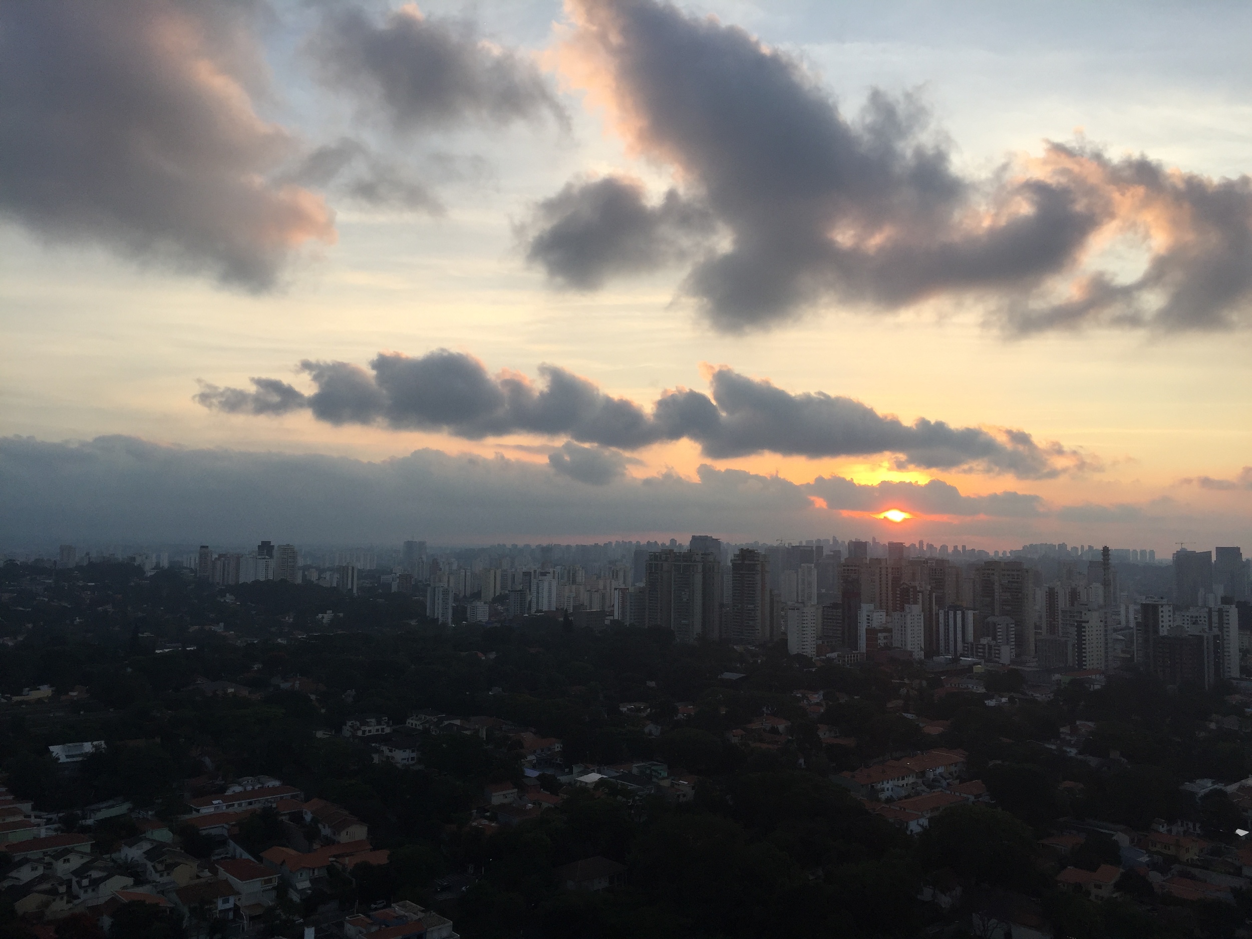An incredible view of Sao Paulo from Marina's dad's building. Living well, Percy! 