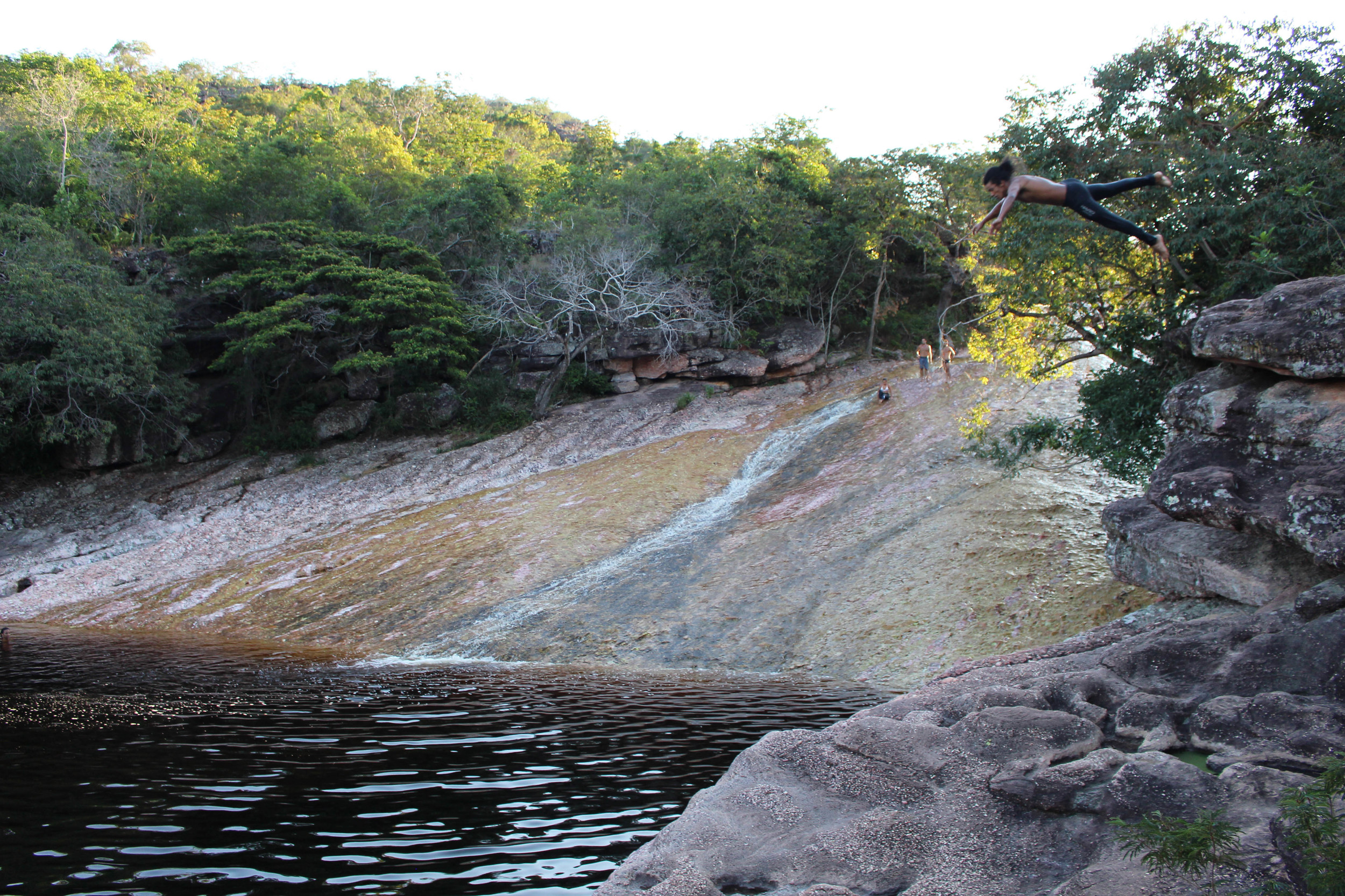 The natural waterslide. (Top right!) 
