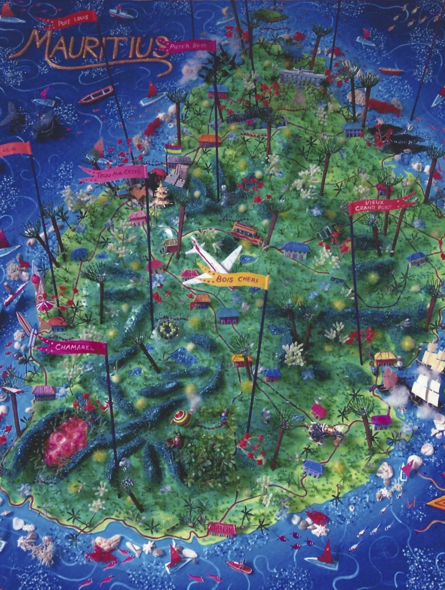 Map of Mauritius - 120cm x 80cm