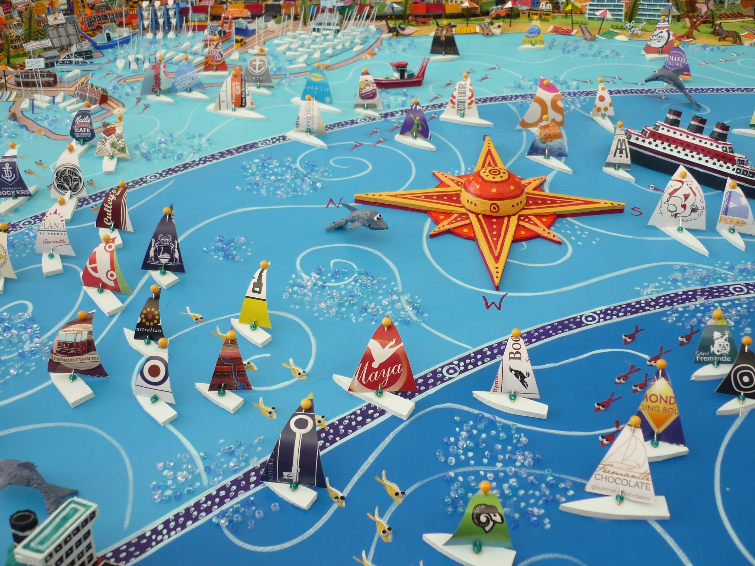 Fremantle Map - Sail Boats