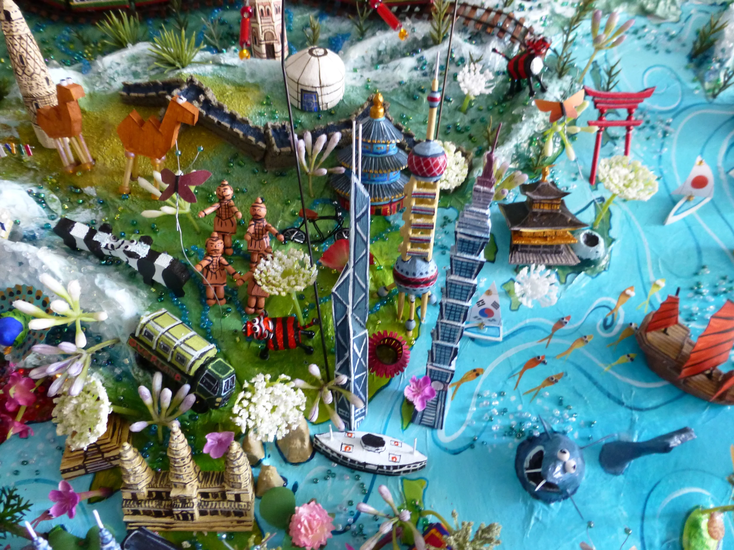 Map Detail of North Asia: Mongolia, Korea, China, Japan and Hong Kong