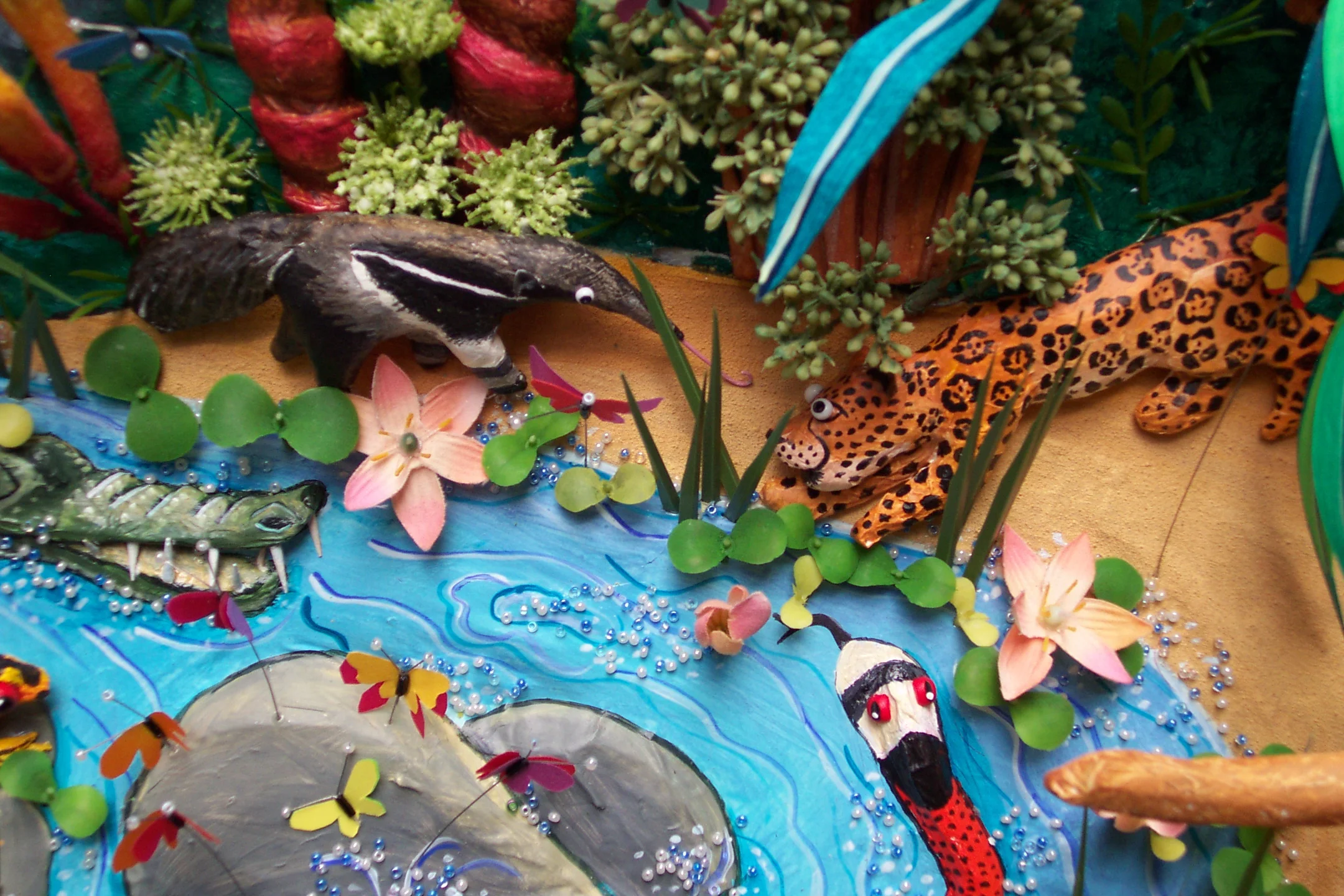 Jungle Scene - Jaguar and Anteater