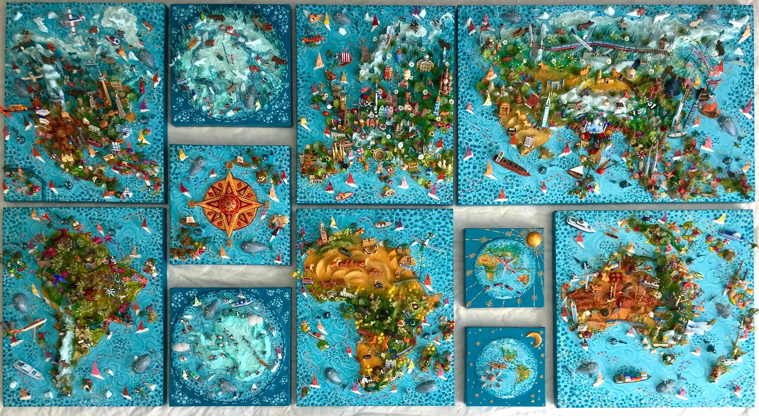 Multi Panel World Map