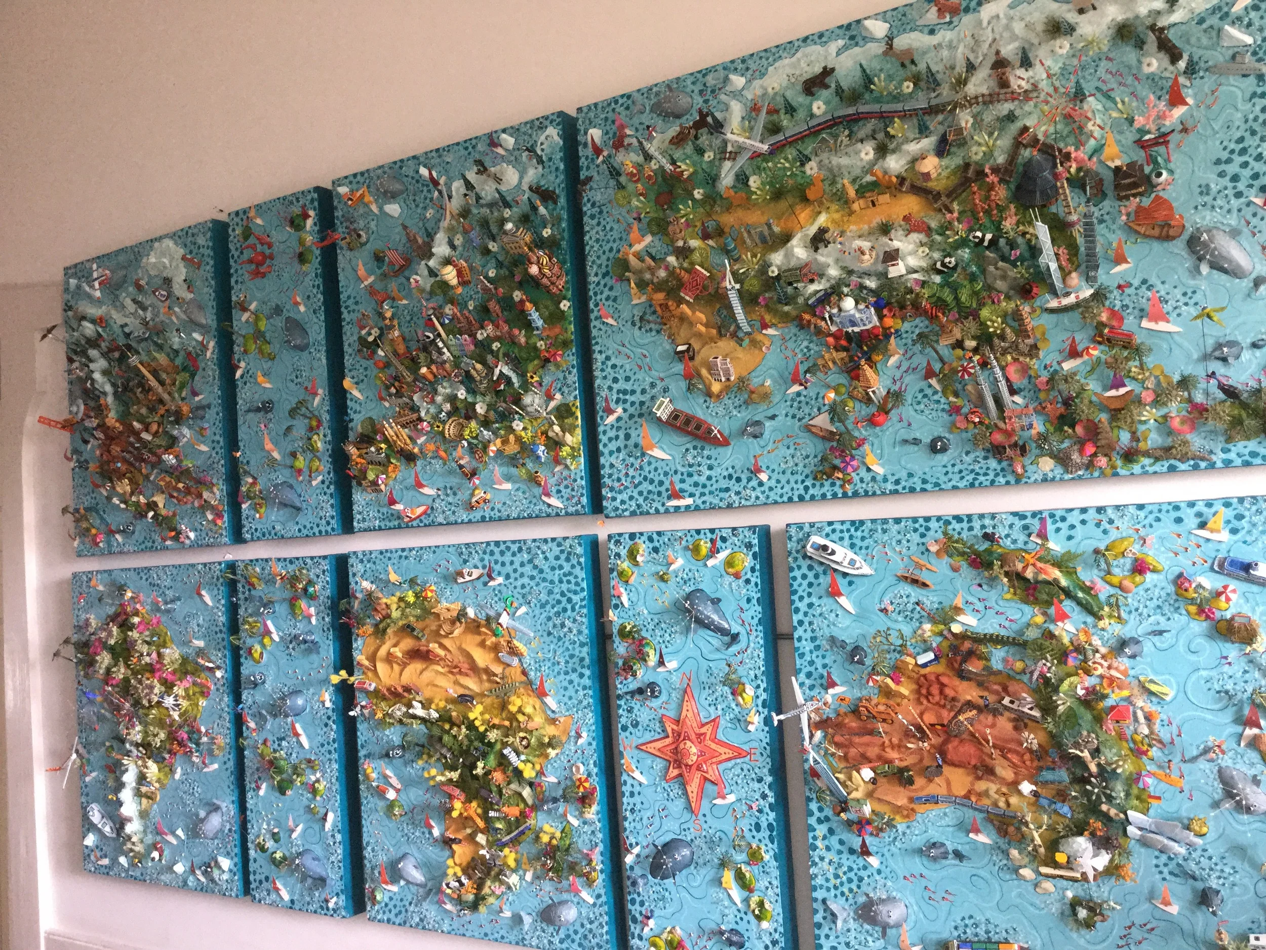 Multi Panel World Map - Euro/Africa-Centric View