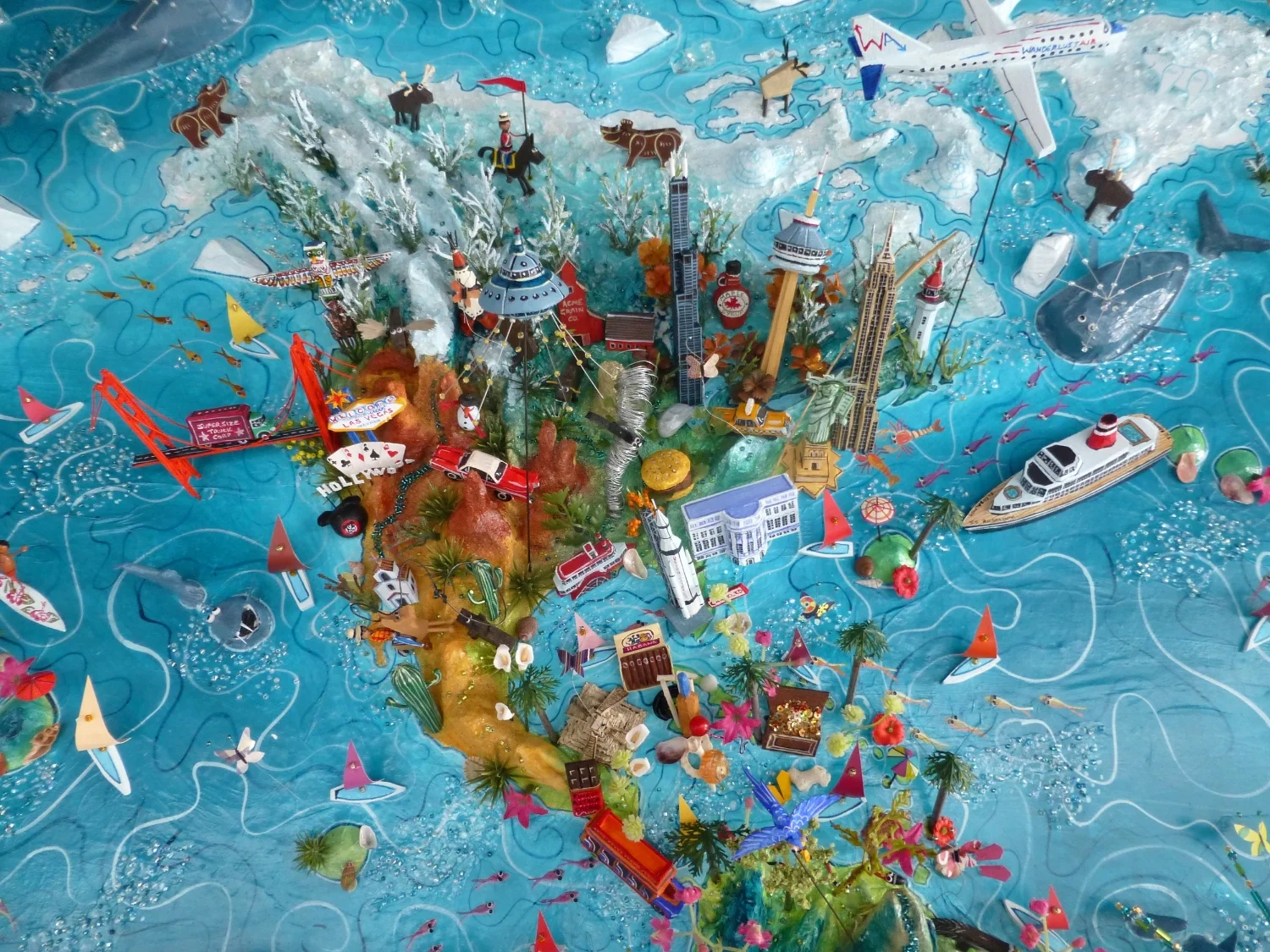 3D World Map - North America Detail