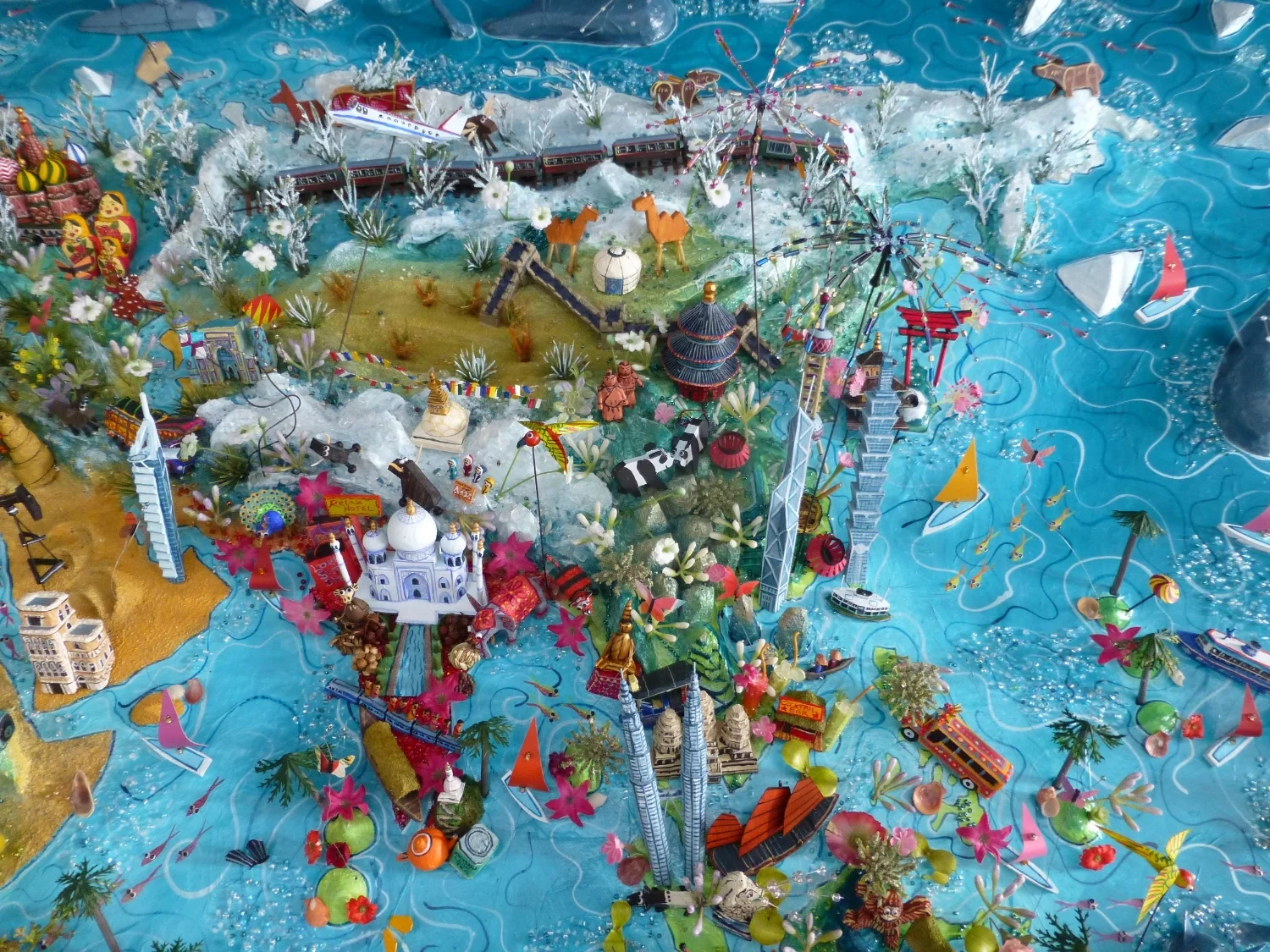 3D World Map - Russia and Asia Detail