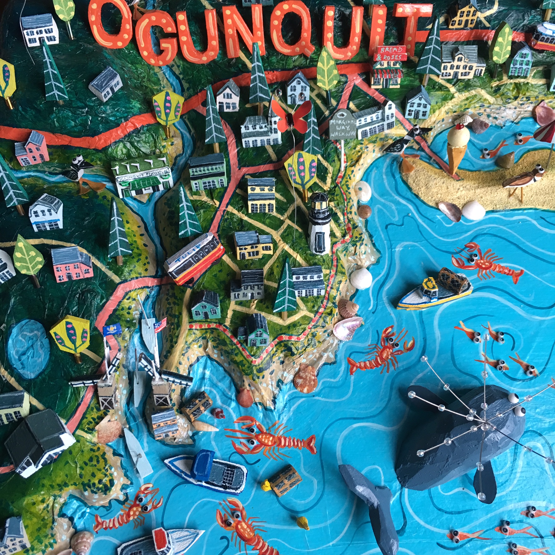 Map of Ogunquit, Maine - detail