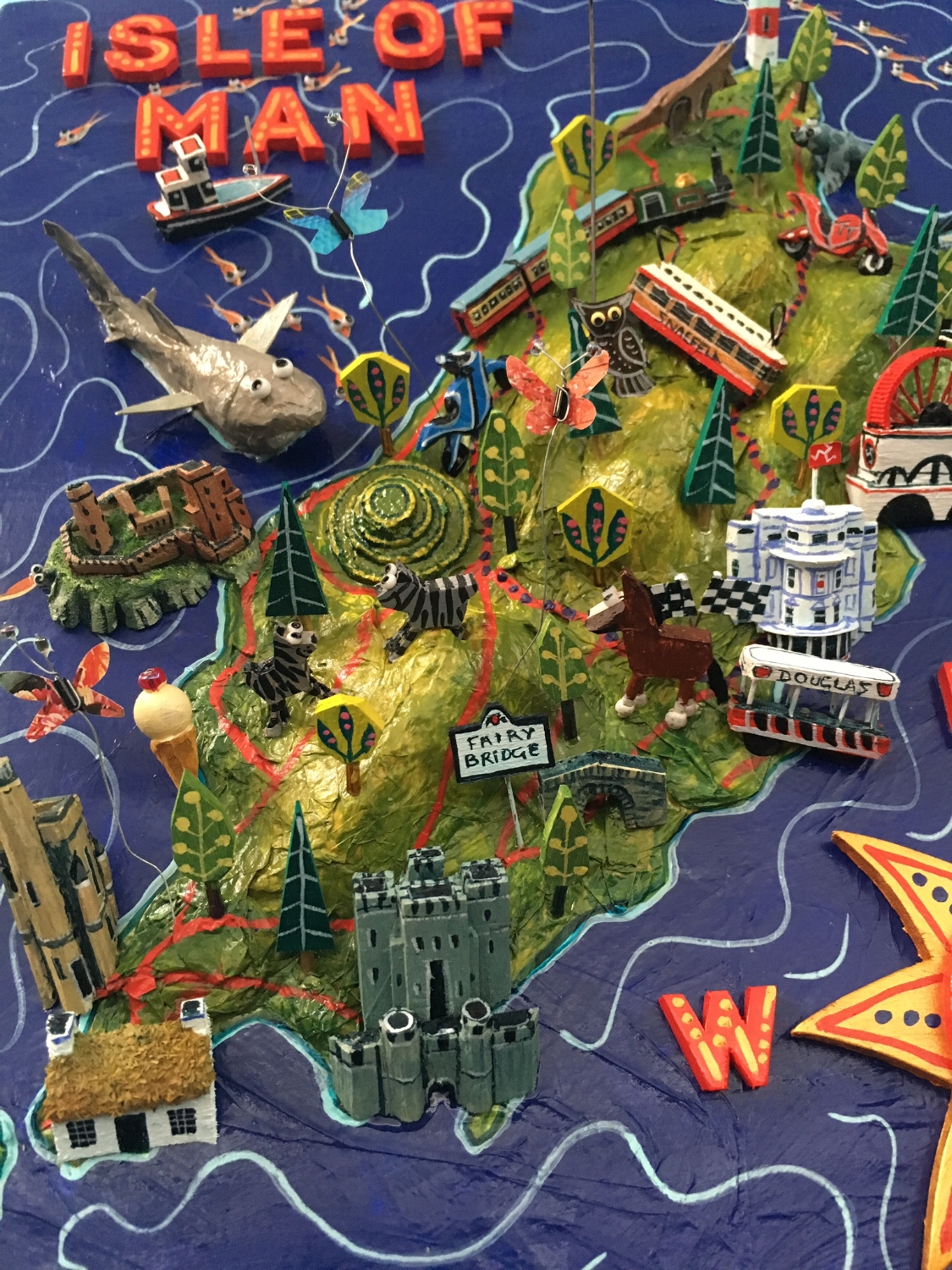 Close up of Isle of Man Map