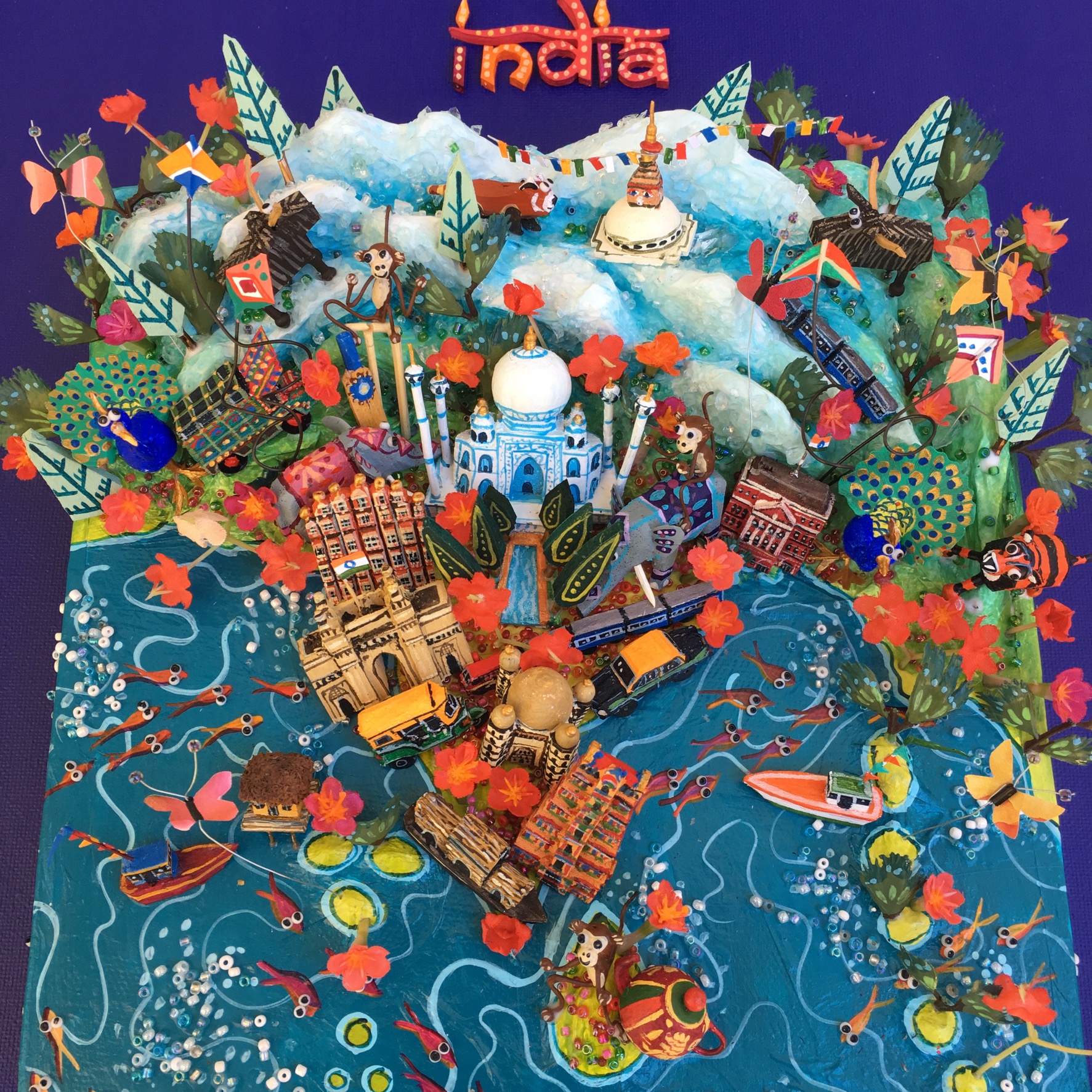 Indian Miniature Map 20 cm x 20cm