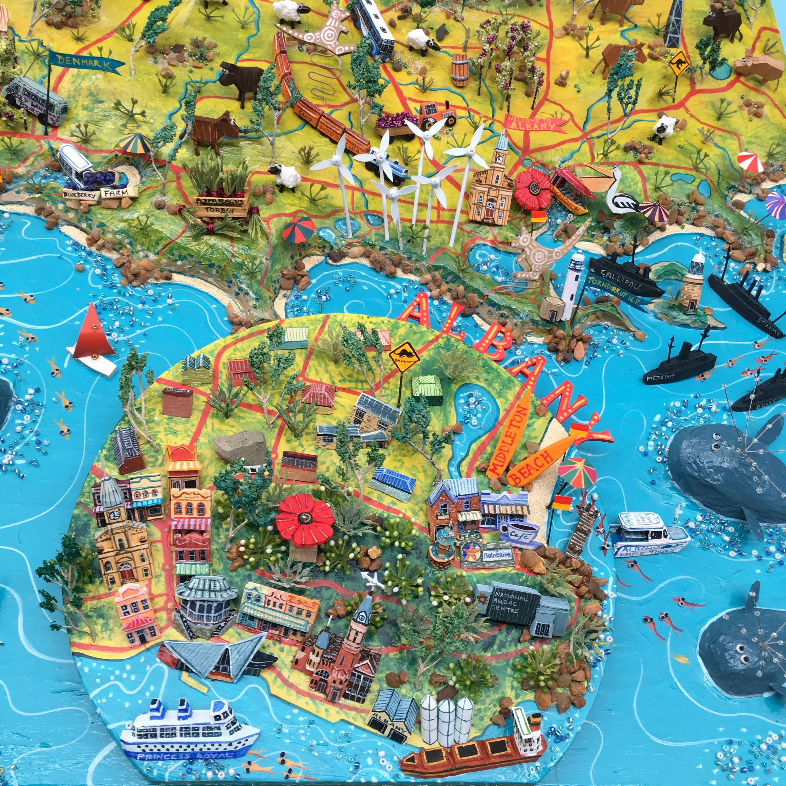 Albany Coastline and Inset map of Town Centre