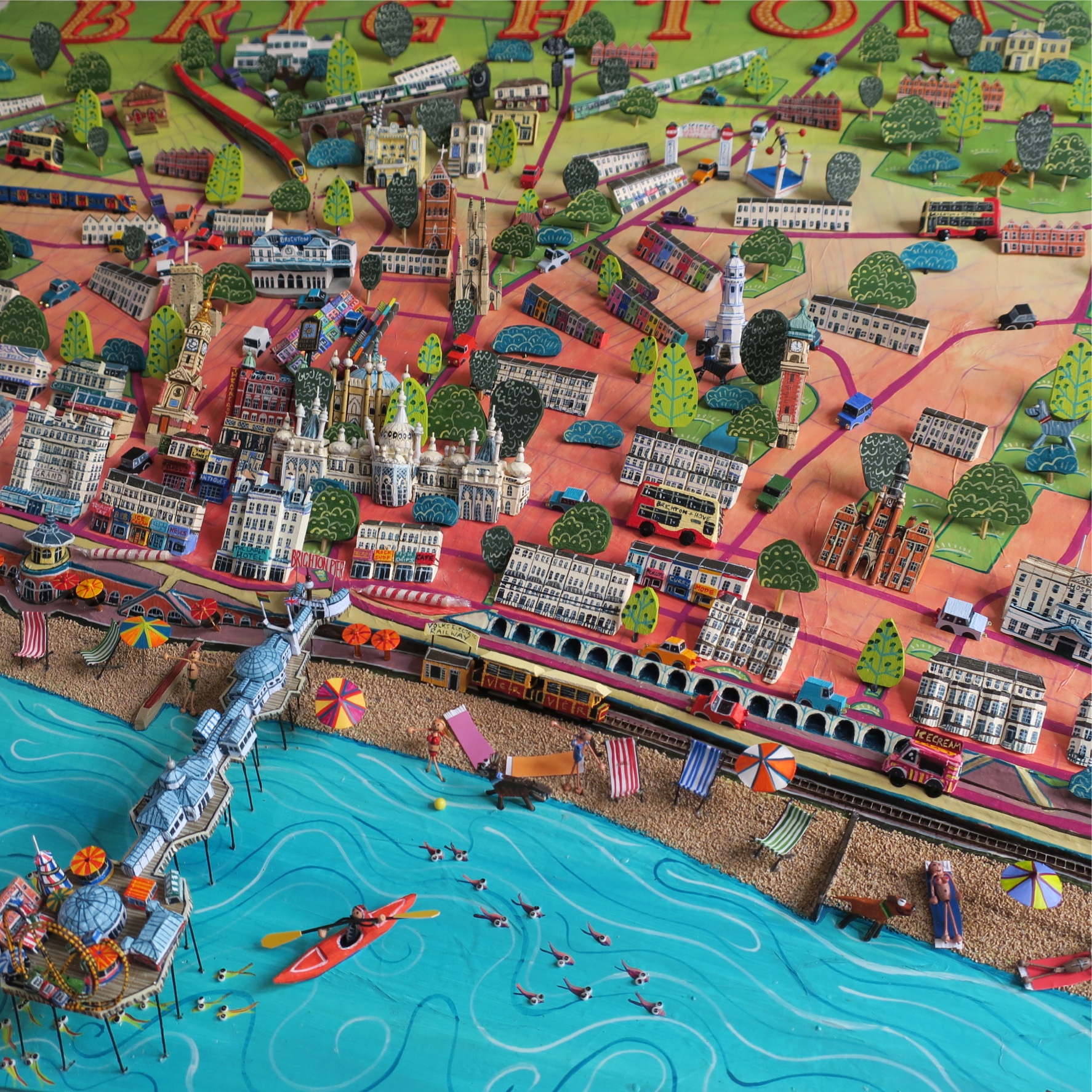 Angled view of Brighton Map