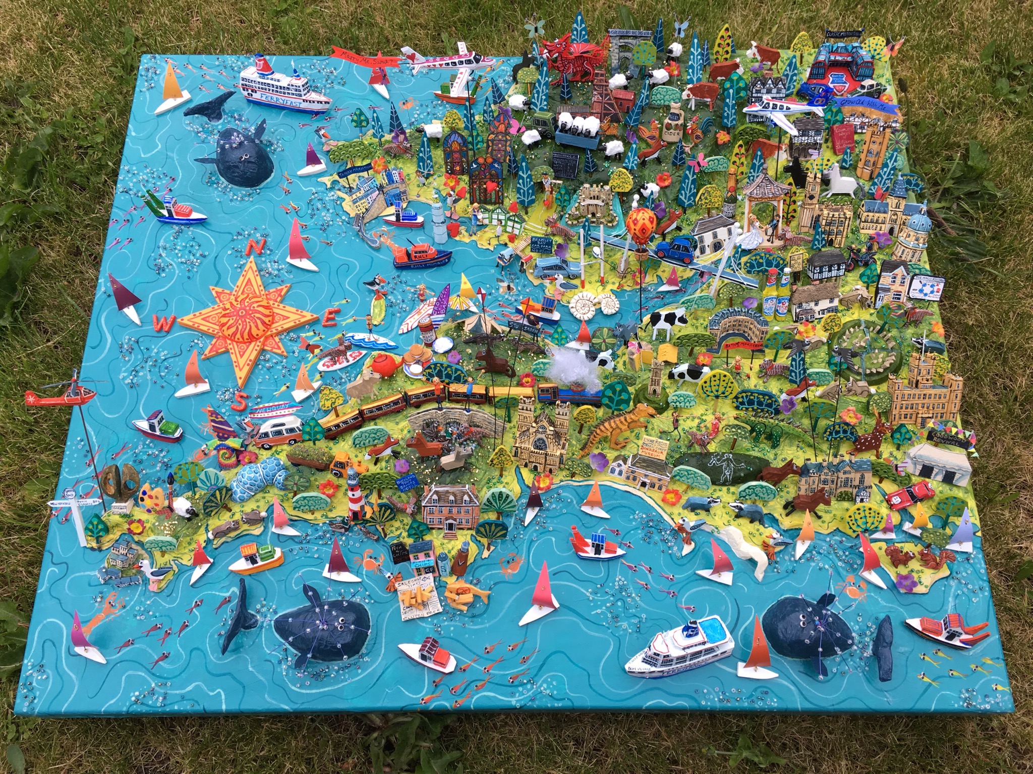 Illustrated Wedding Map of South West England and Wales 75cm x 60cm